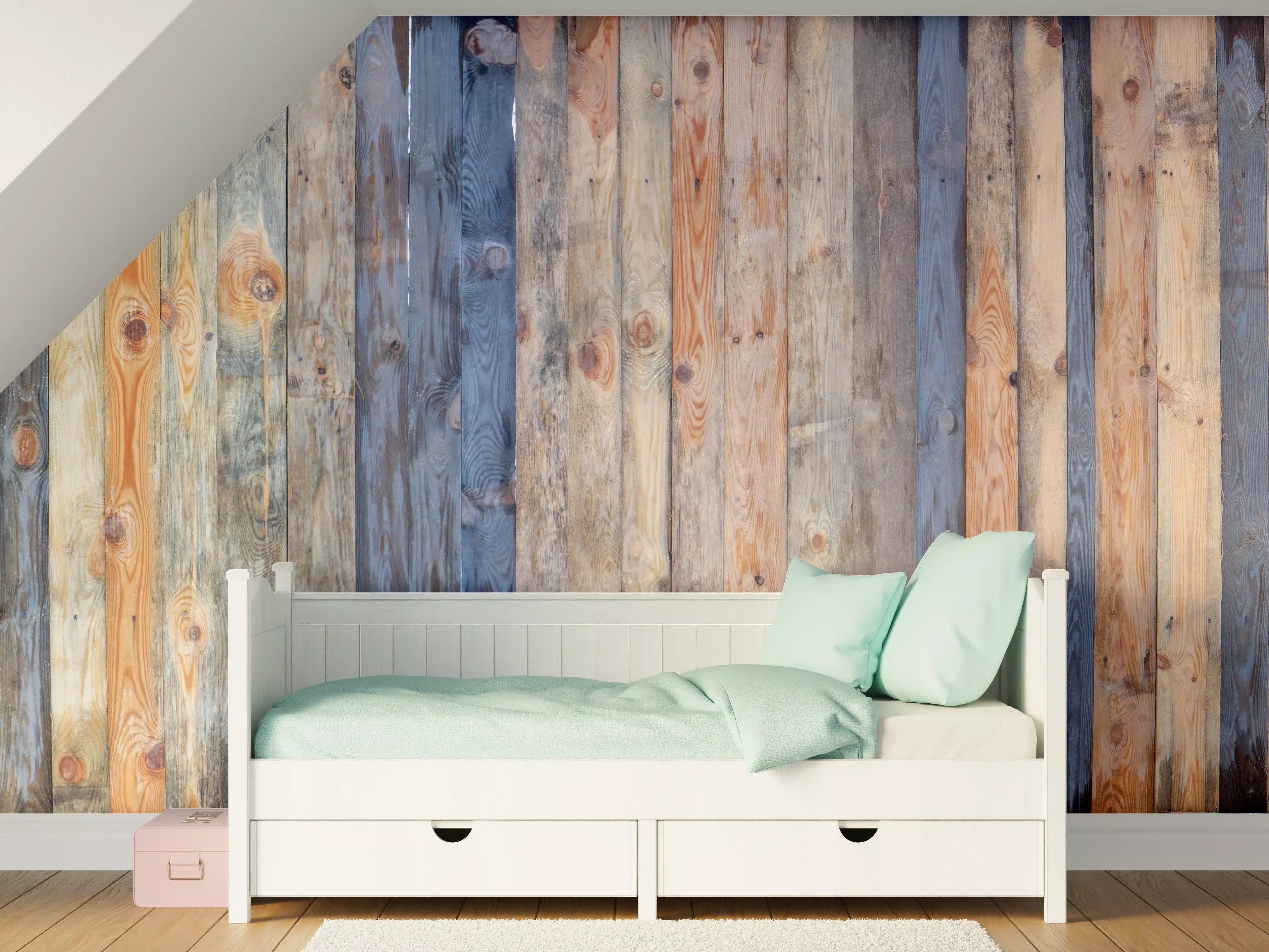 Kinderzimmer Wandgestaltung - Braune Holz Wandtextur
