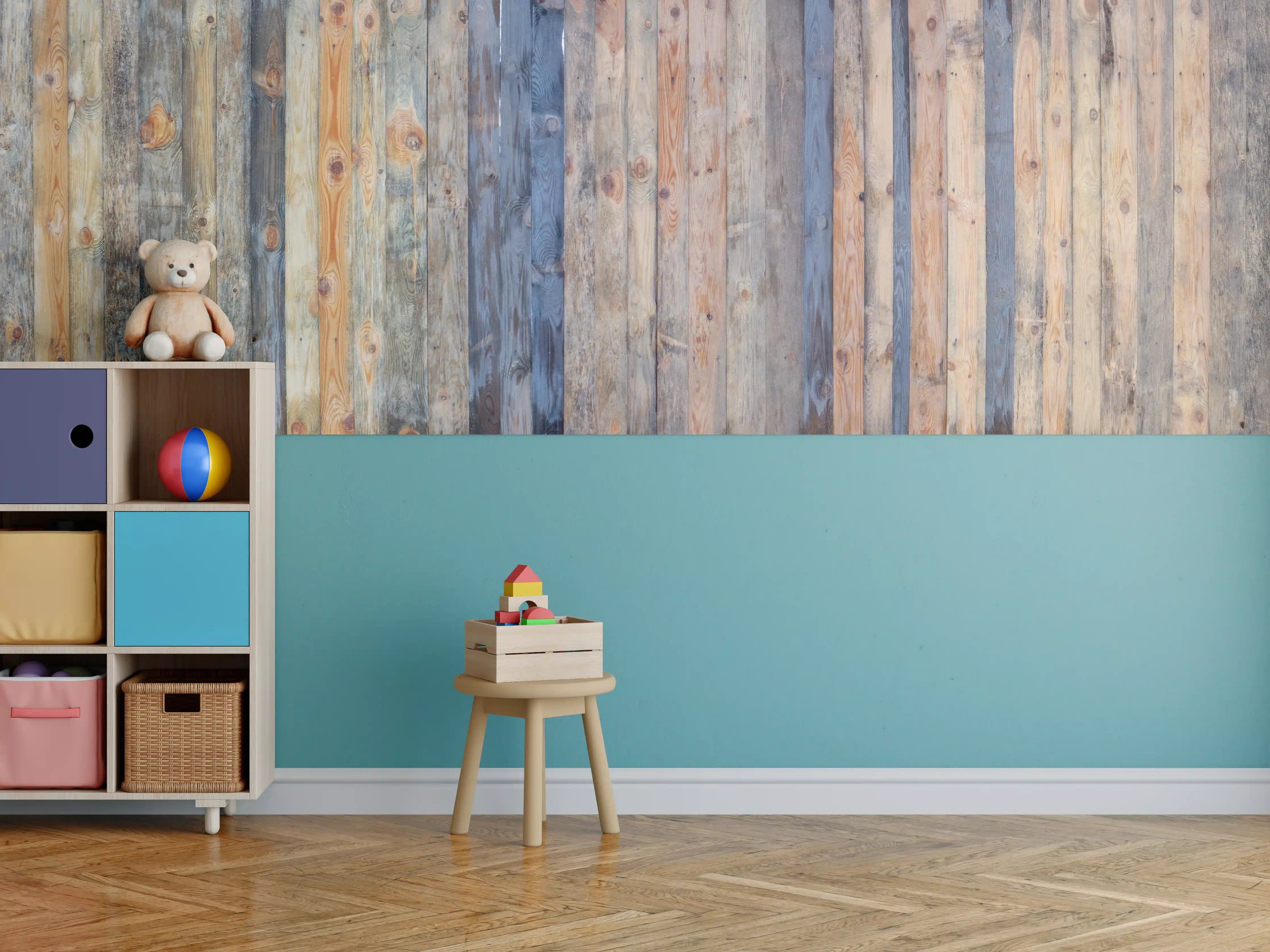 Kinderzimmer Wandgestaltung - Braune Holz Wandtextur