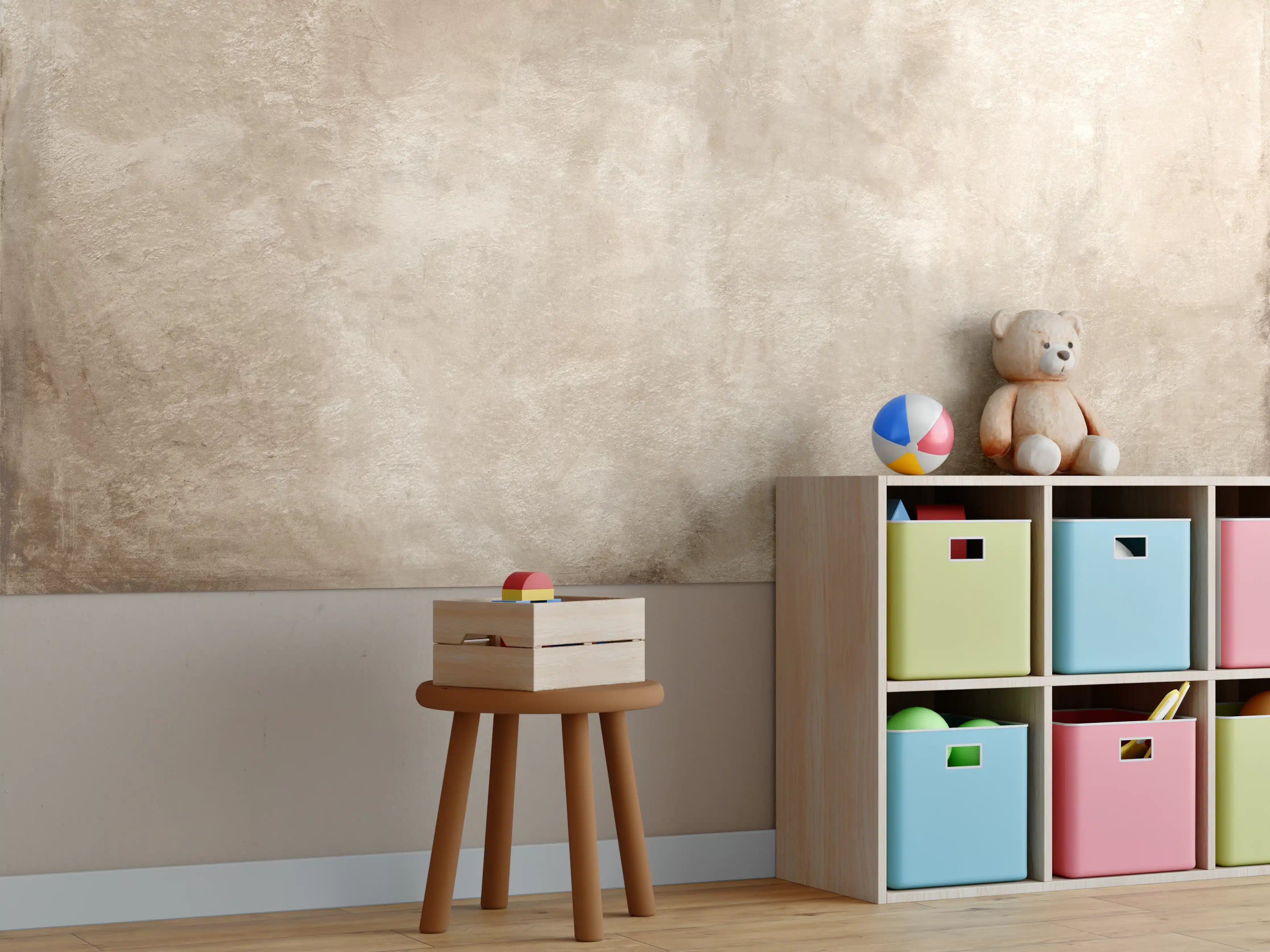 Kinderzimmer Wandgestaltung - Braune antike Zementwand