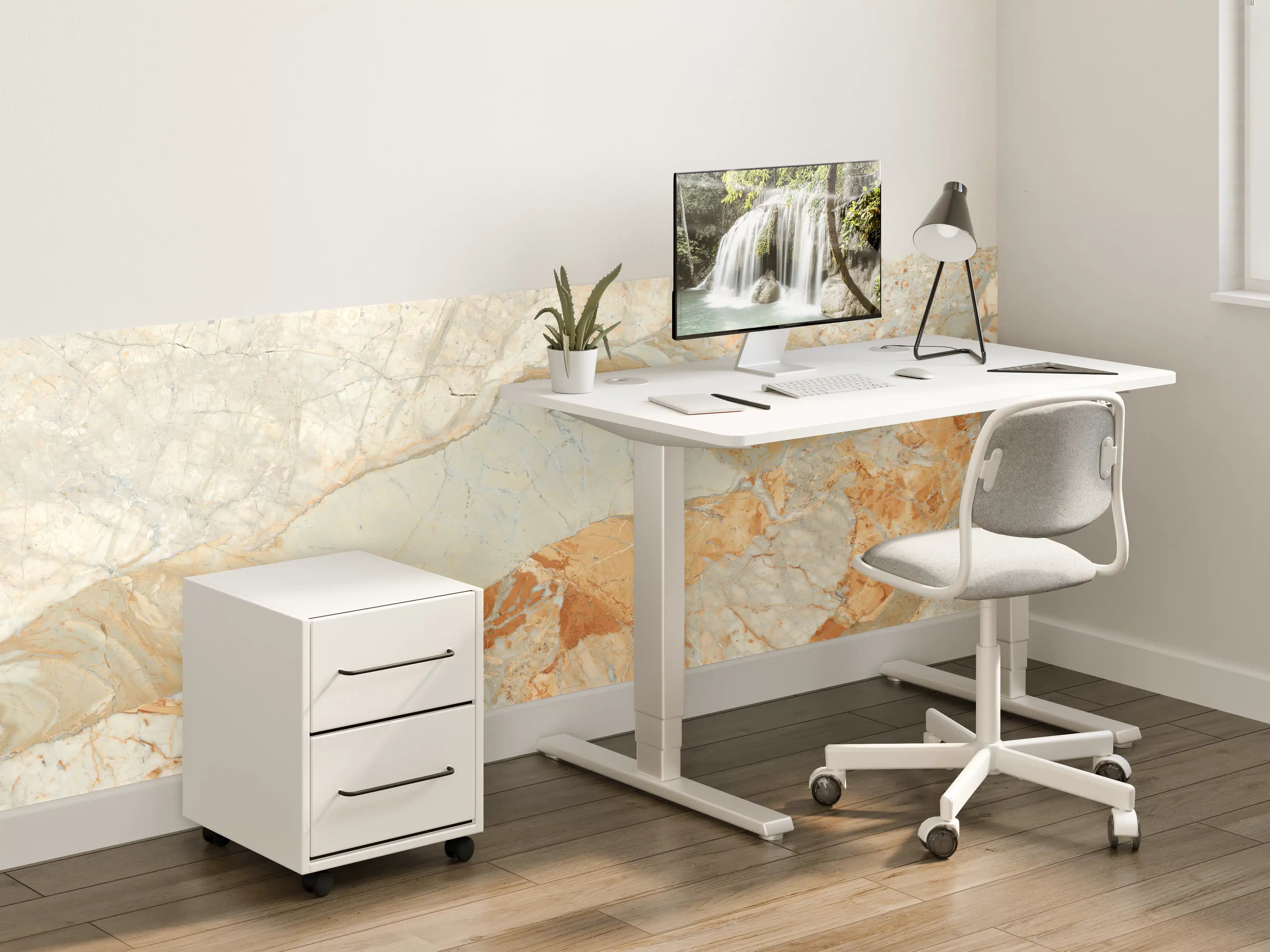 Kinderzimmer Wandgestaltung - Brauner Marmor mit Adern