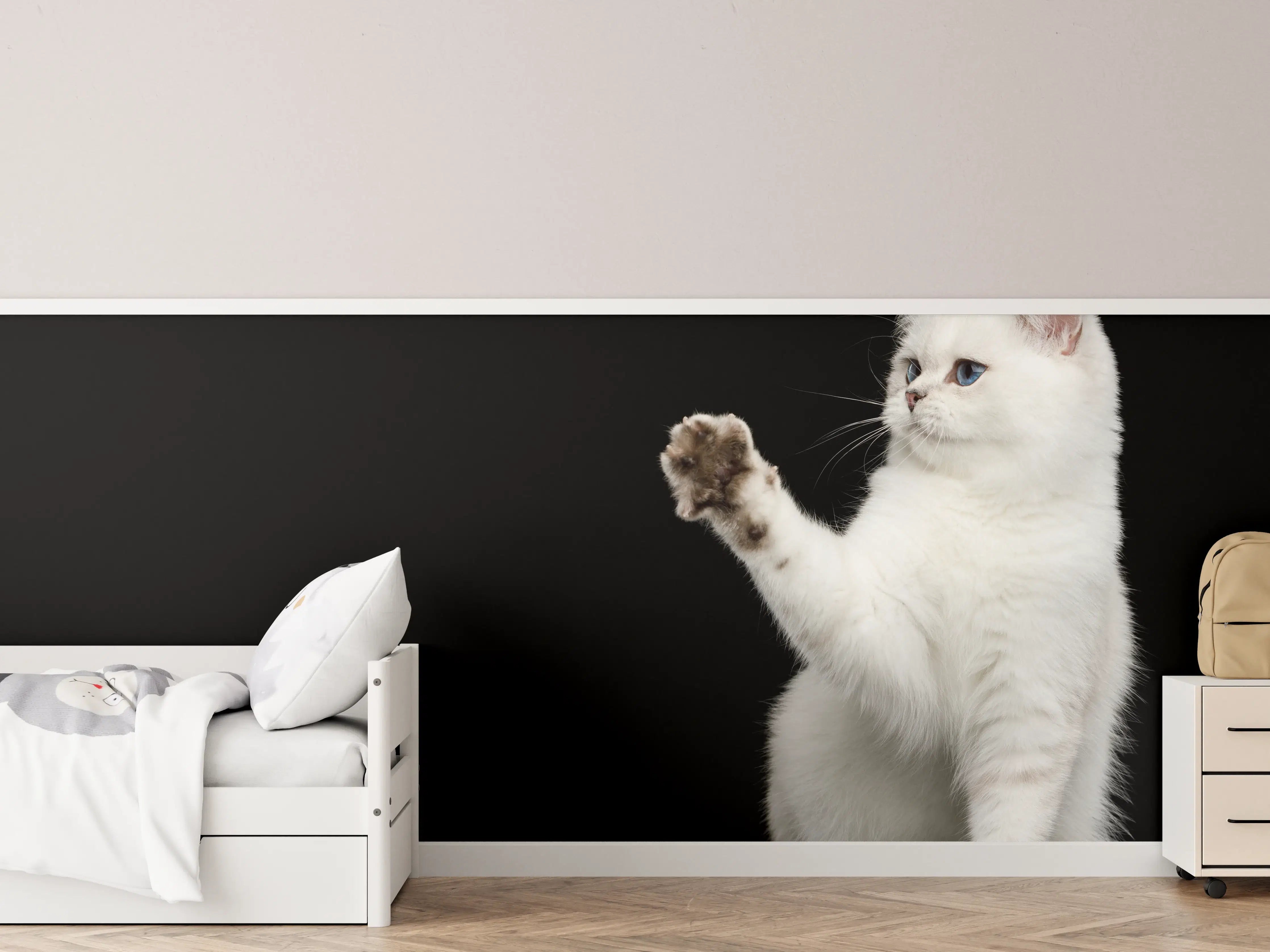 Kinderzimmer Wandgestaltung - British weiße Katze