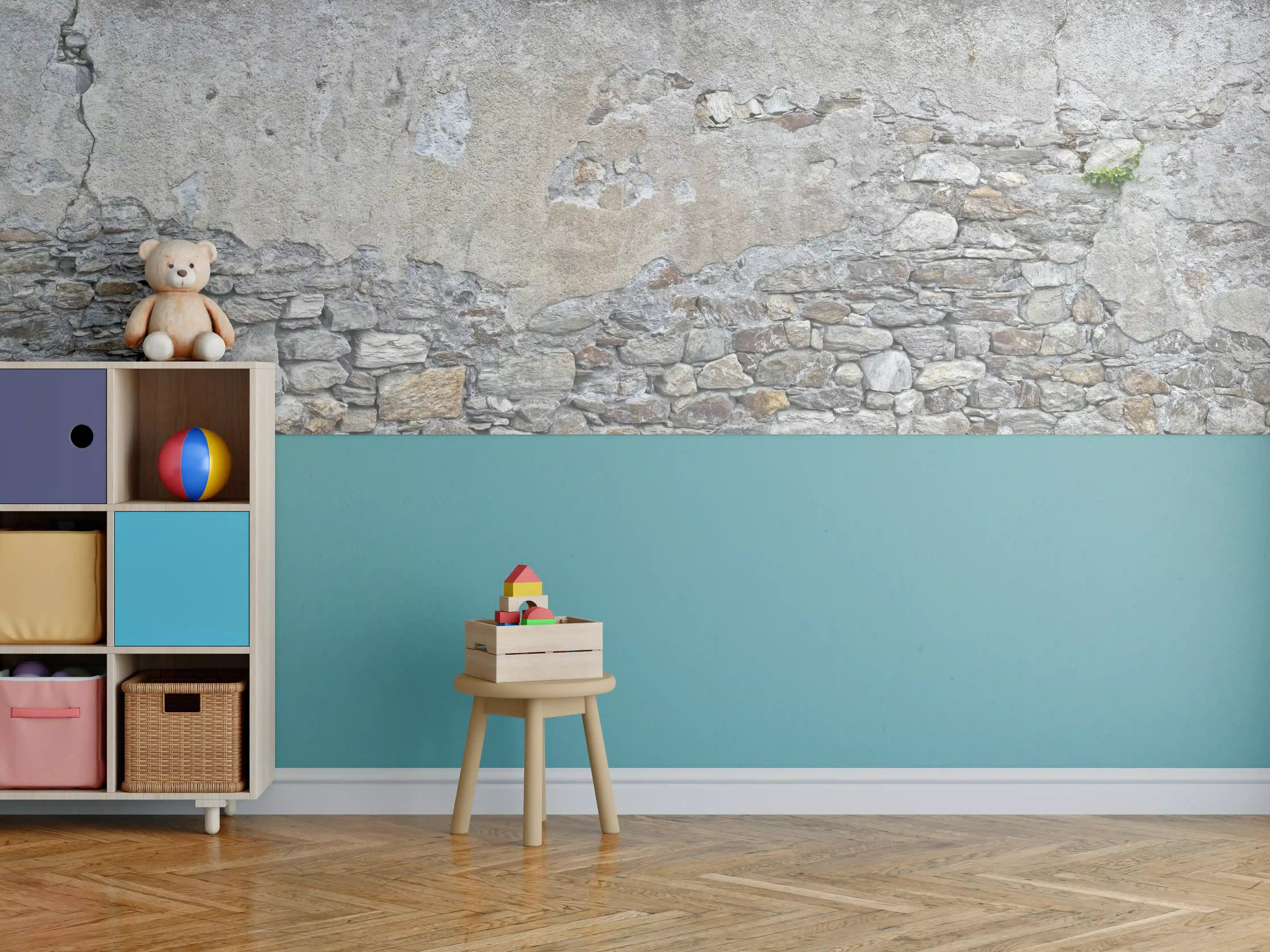 Kinderzimmer Wandgestaltung - Bröckelnde Hausmauer in Südtirol