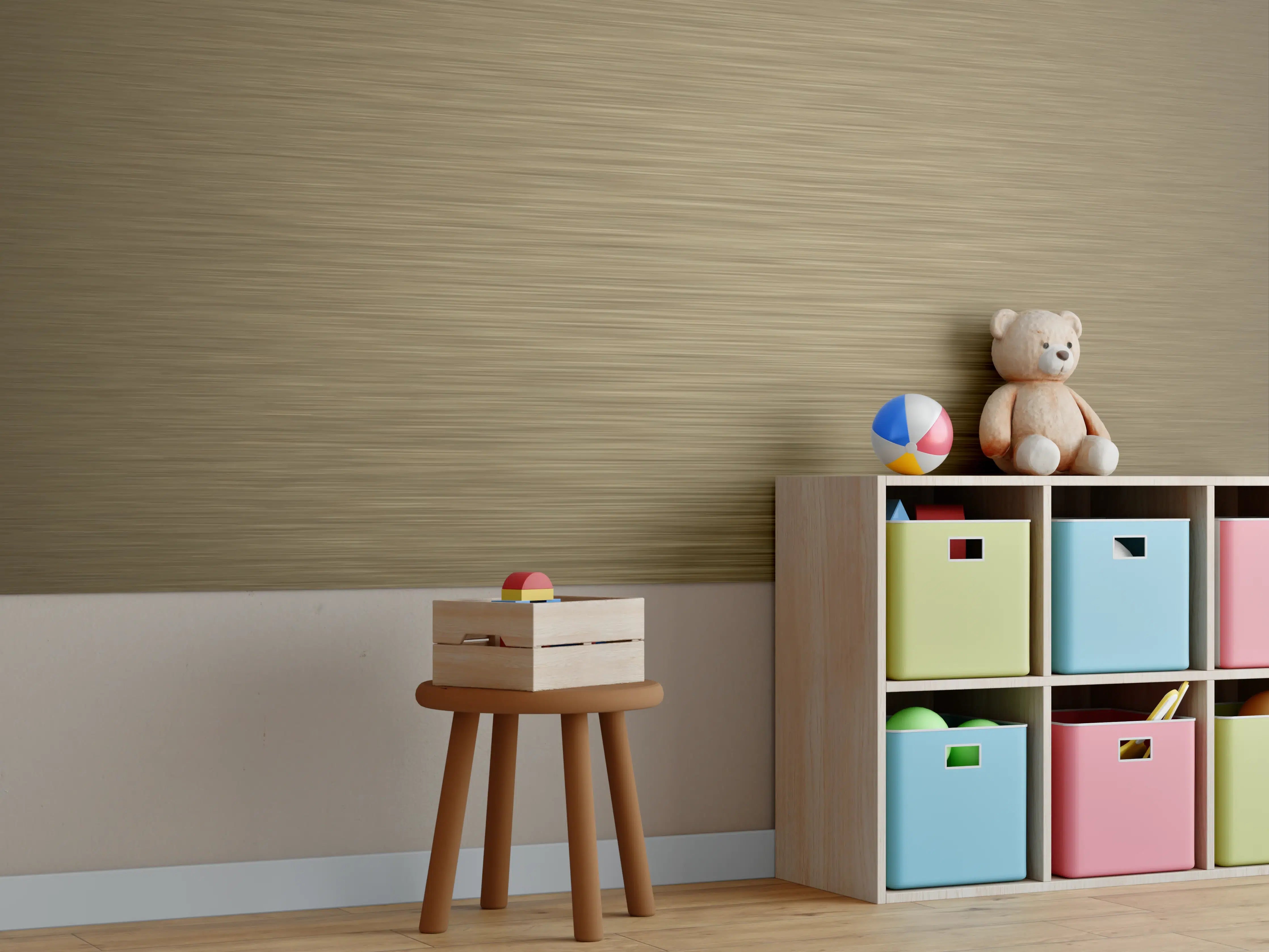 Kinderzimmer Wandgestaltung - Bronze - ALU Prime - Metall Gebürstet