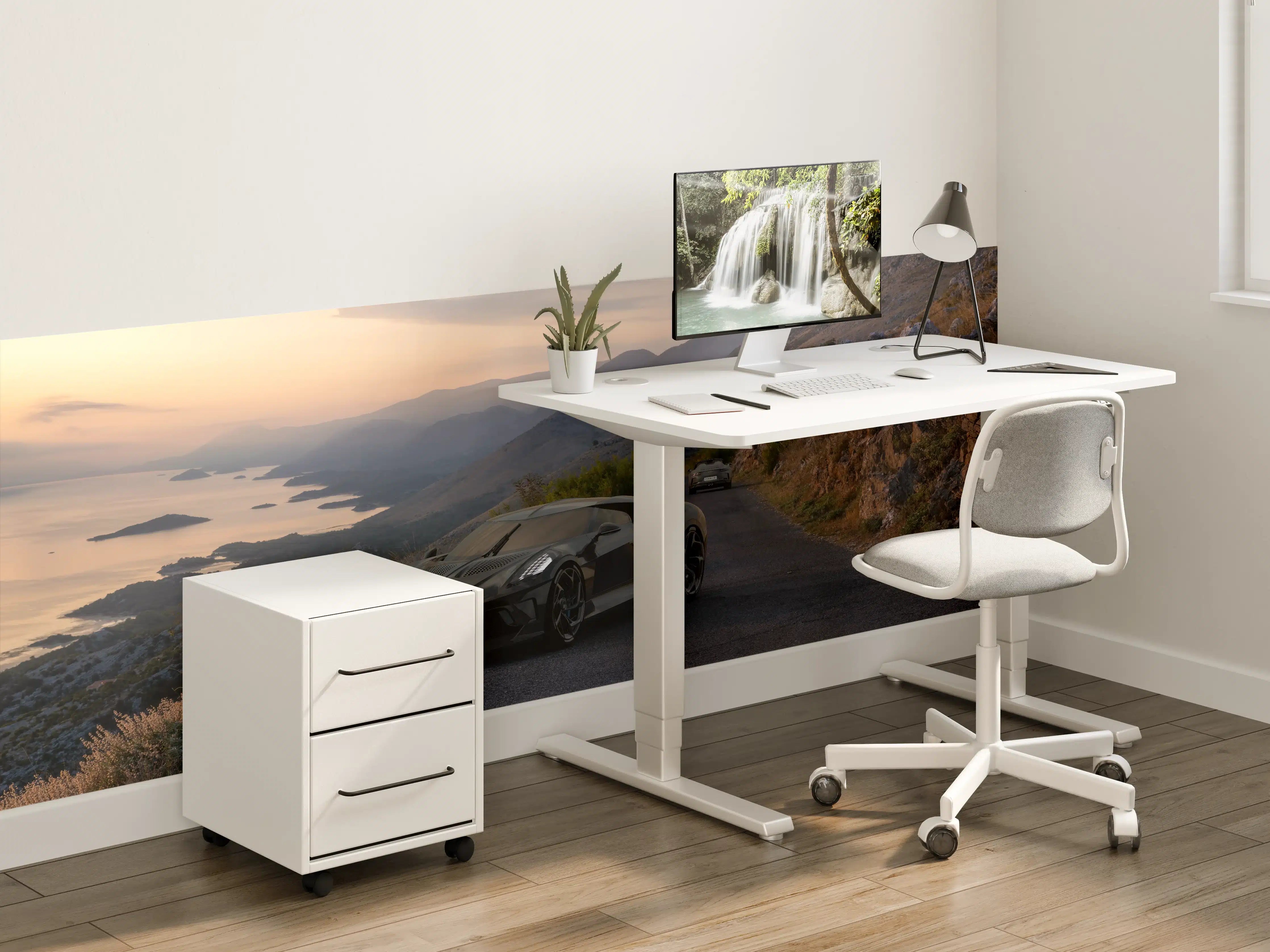 Kinderzimmer Wandgestaltung - Bugatti La Voiture Noire auf einer Straße am Meer