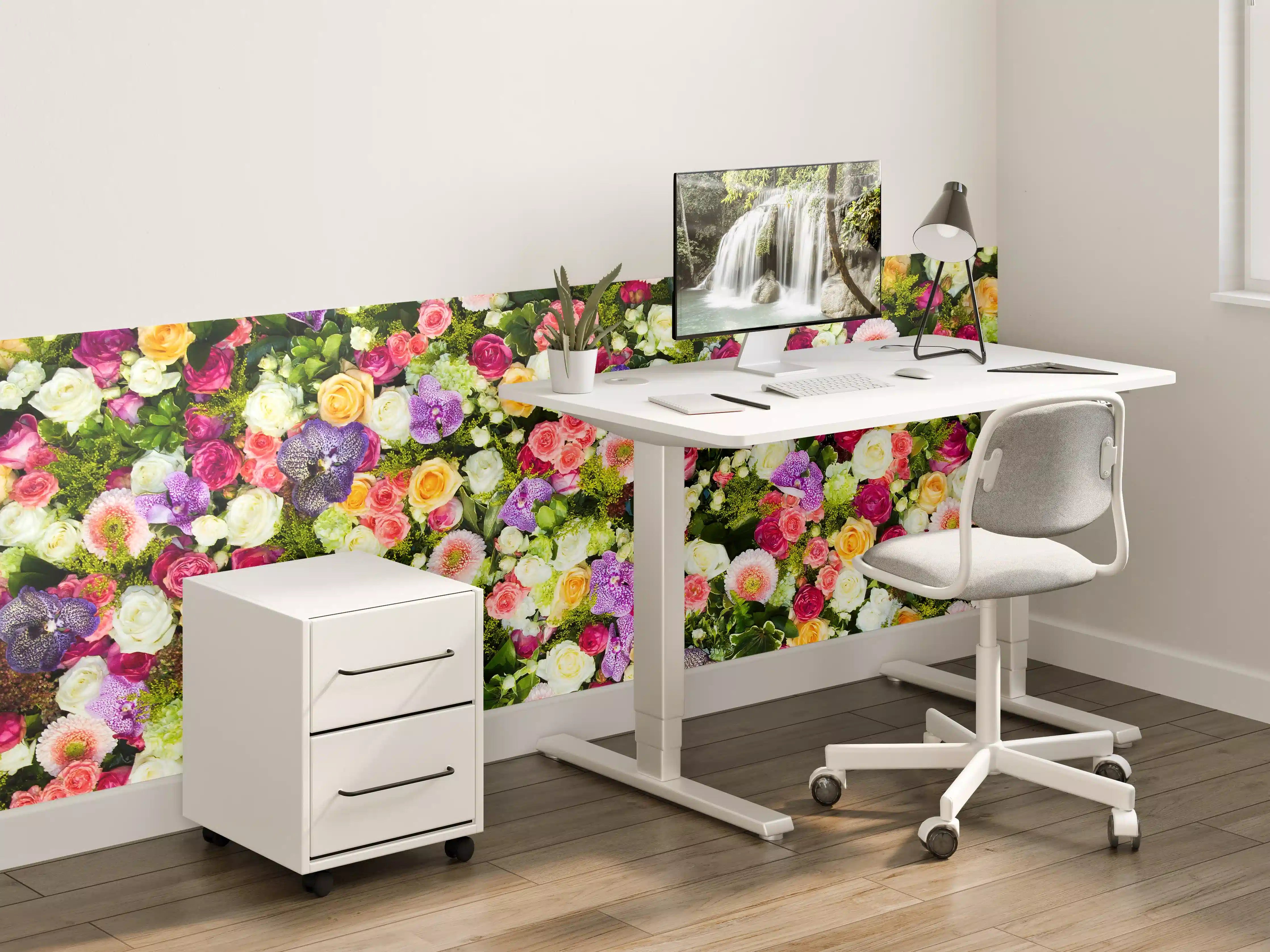 Kinderzimmer Wandgestaltung - Bunte Blumenpracht mit vielfältigen Farben