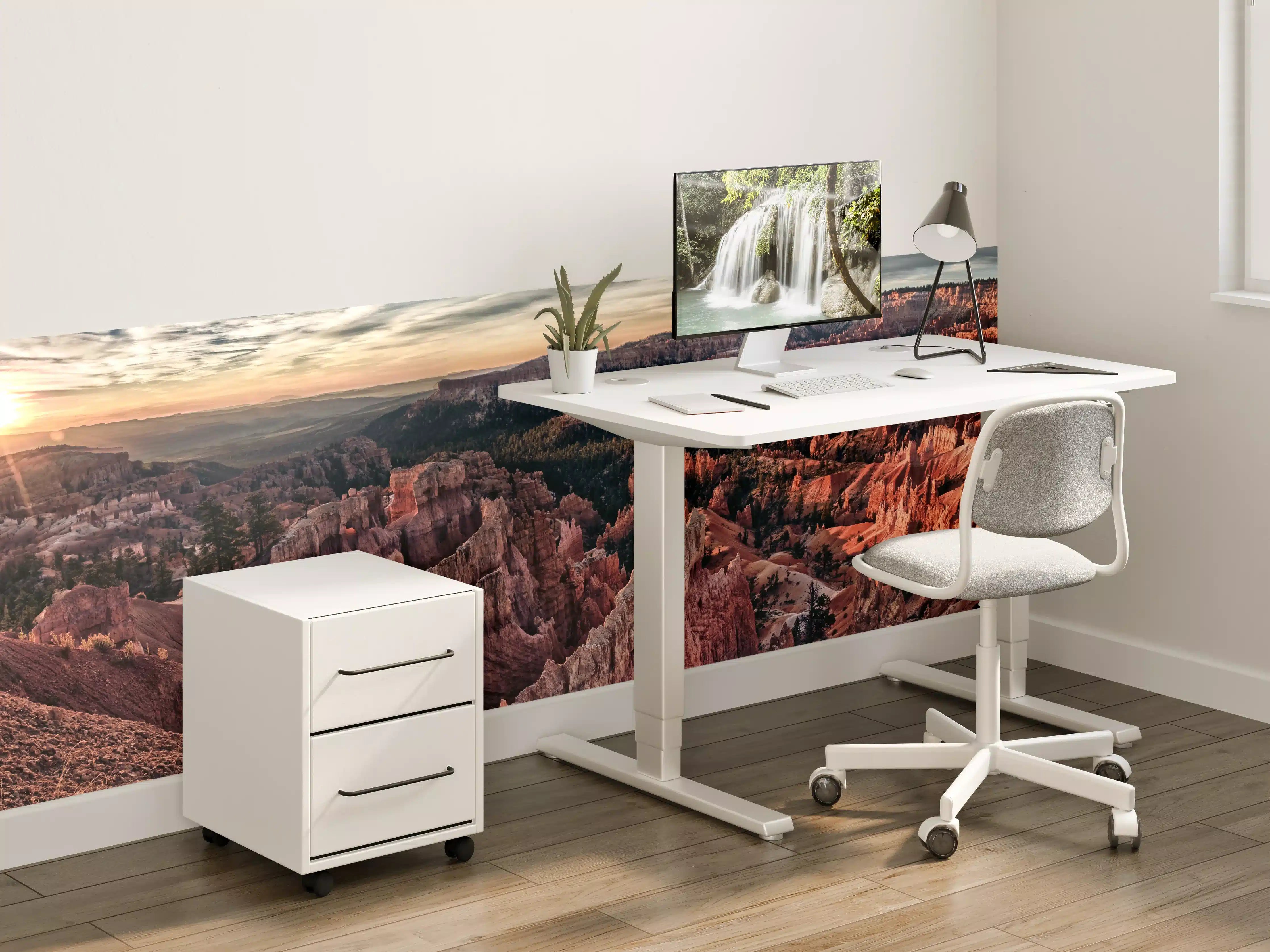 Kinderzimmer Wandgestaltung - Bunte Canyon-Landschaft bei Sonnenuntergang