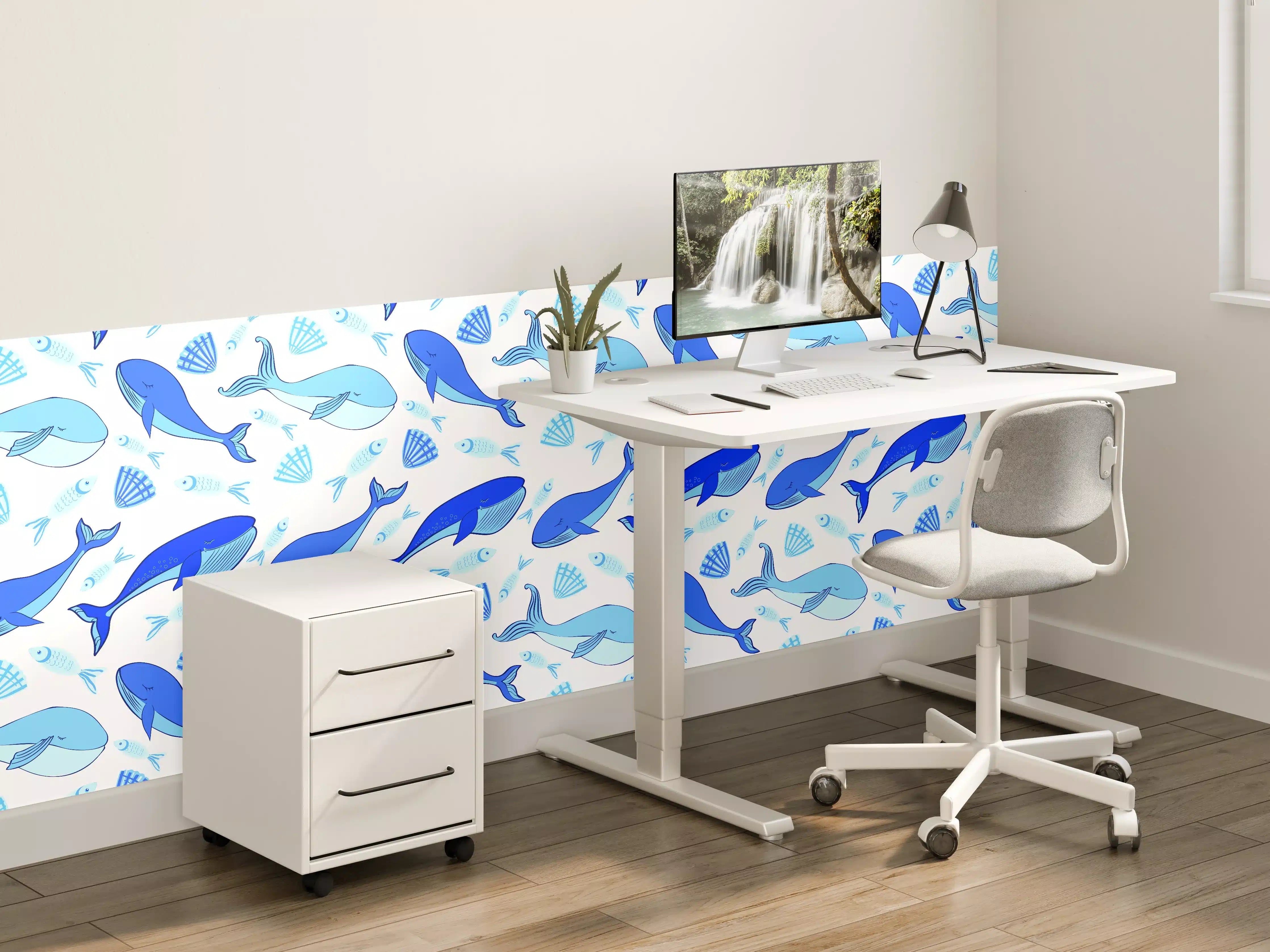 Kinderzimmer Wandgestaltung - Bunte Delfin-Welt mit Meeresmotiven