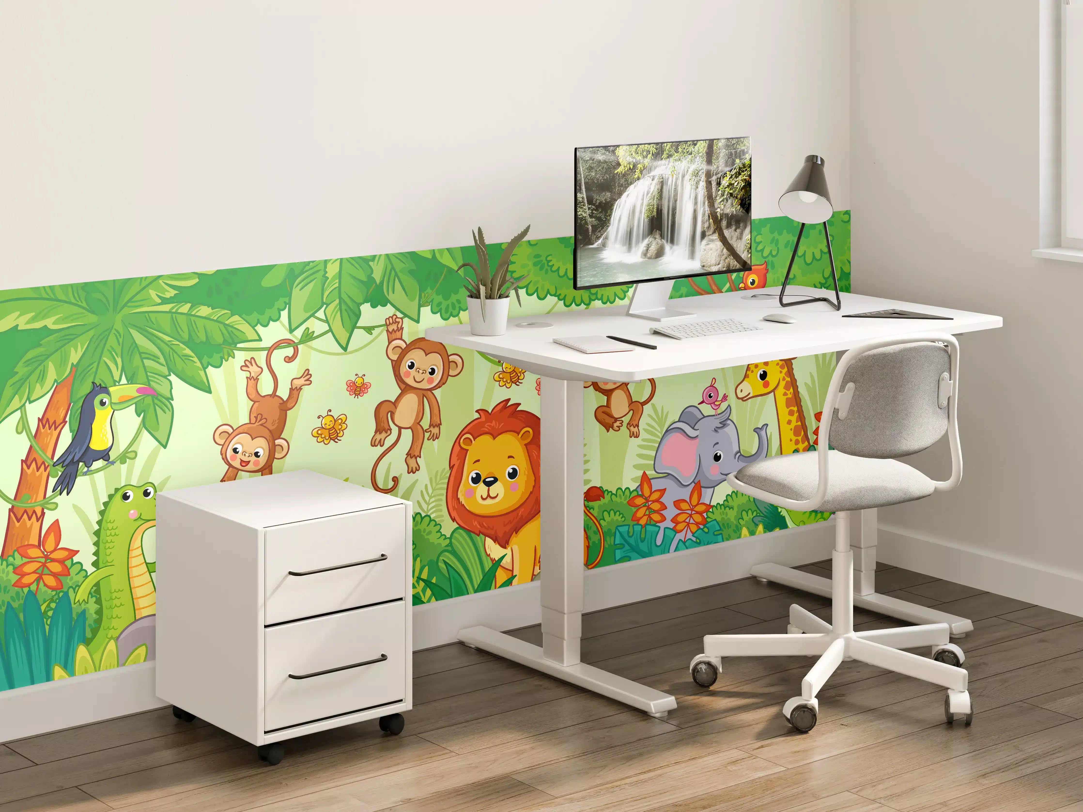 Kinderzimmer Wandgestaltung - Bunte Dschungeltiere in Kinderparadies