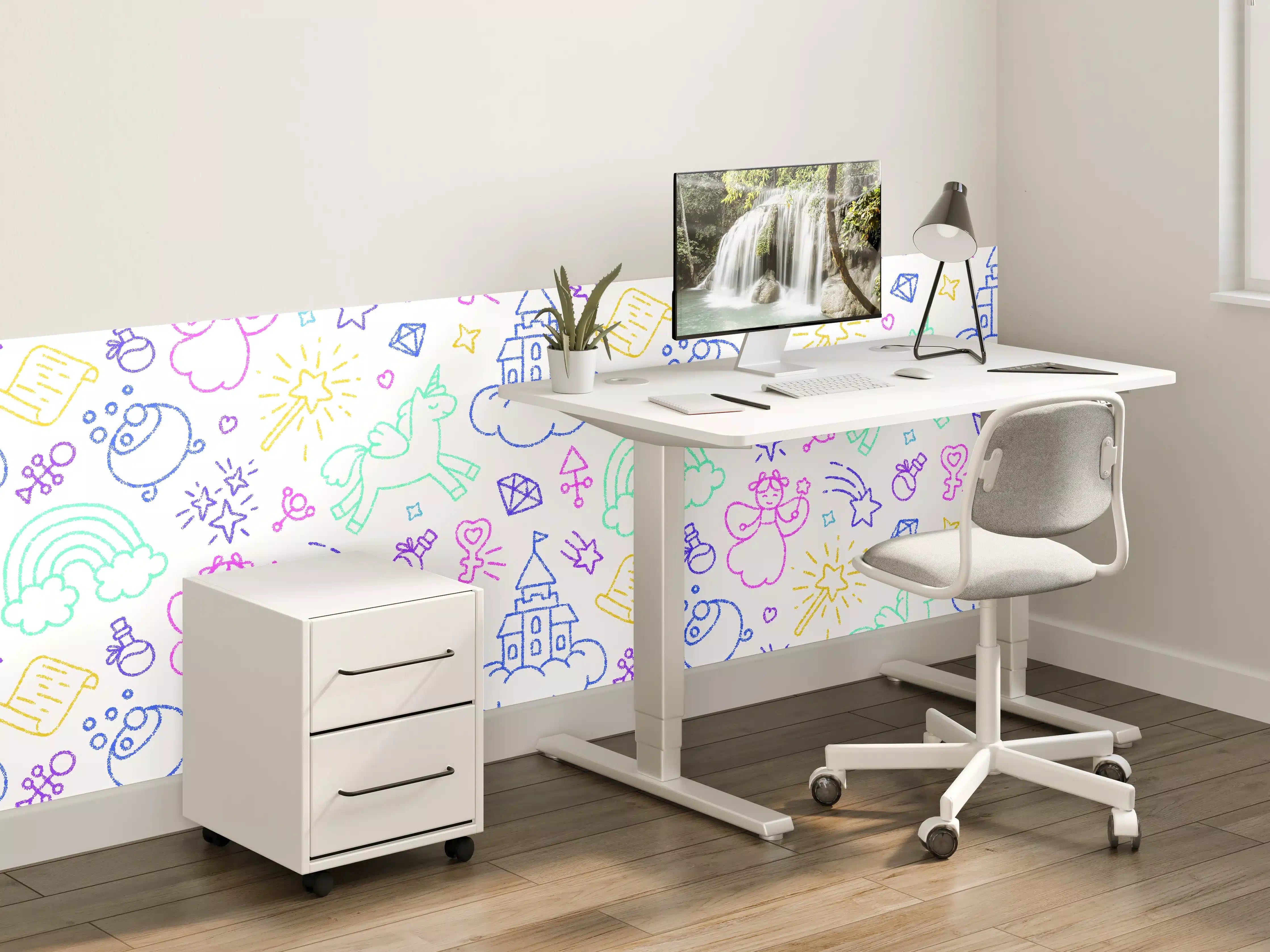 Kinderzimmer Wandgestaltung - Bunte Einhorn- und Regenbogendesigns