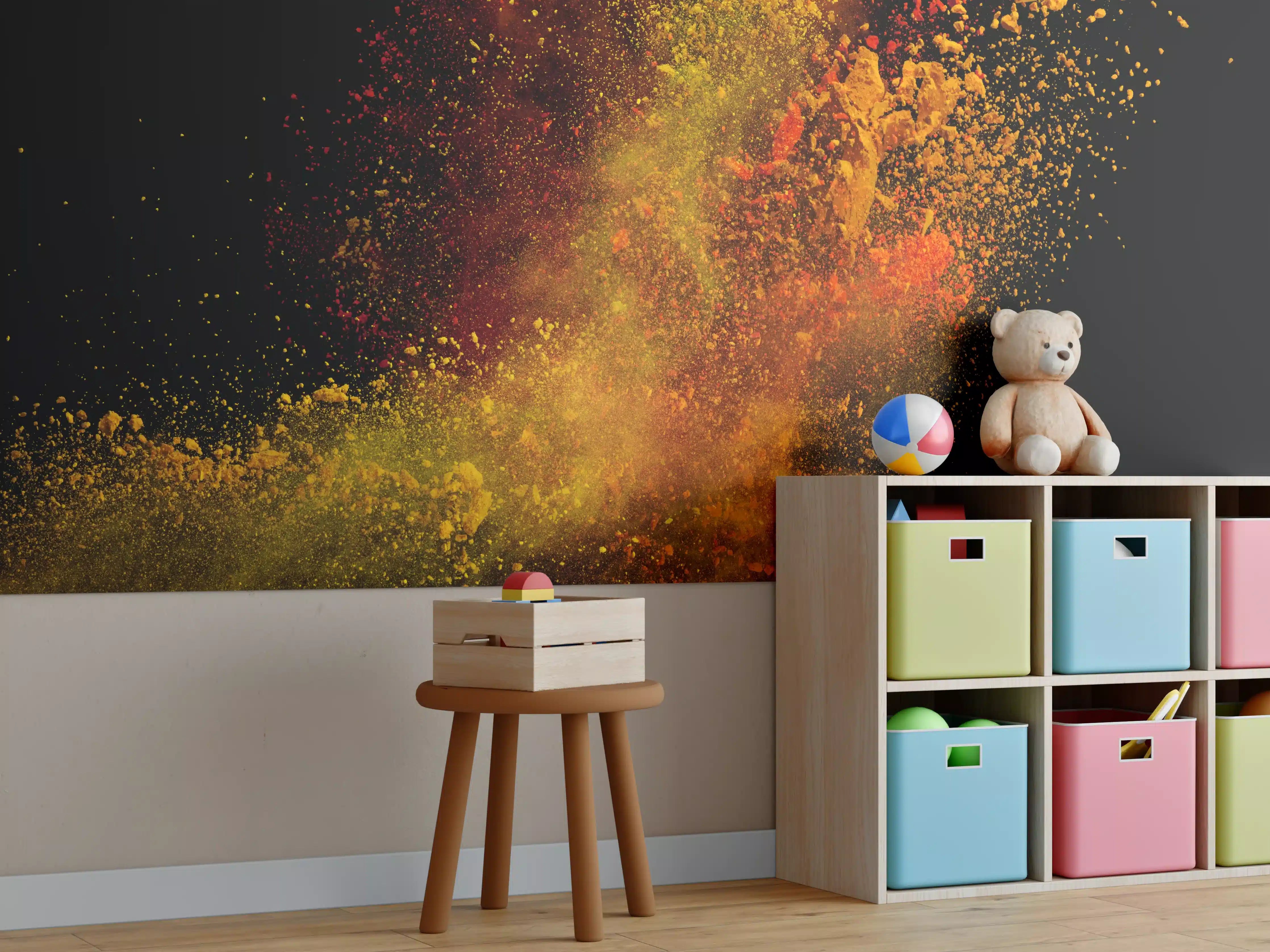 Kinderzimmer Wandgestaltung - Bunte Farbexplosion
