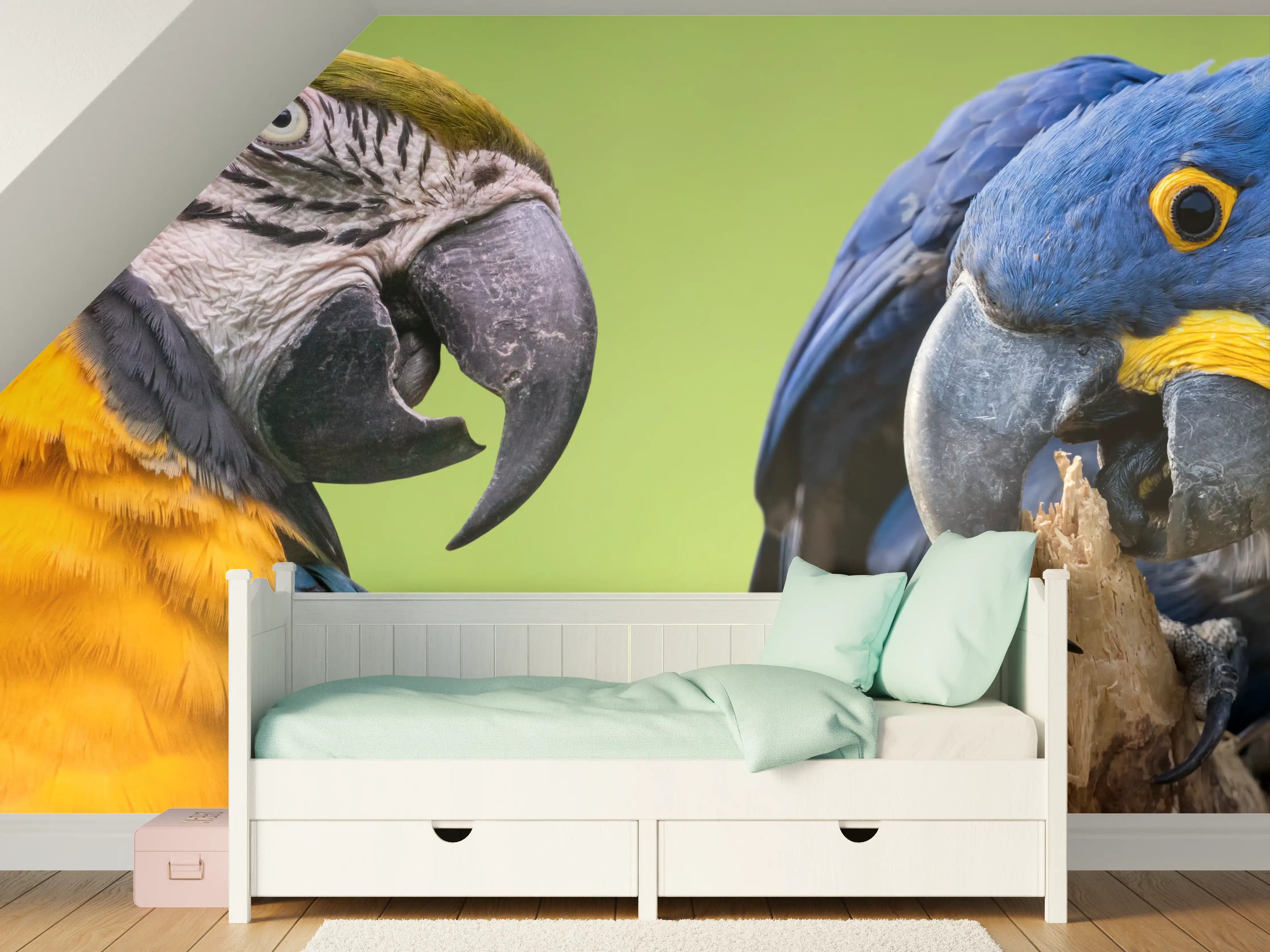 Kinderzimmer Wandgestaltung - Bunte Gruppe von Aras