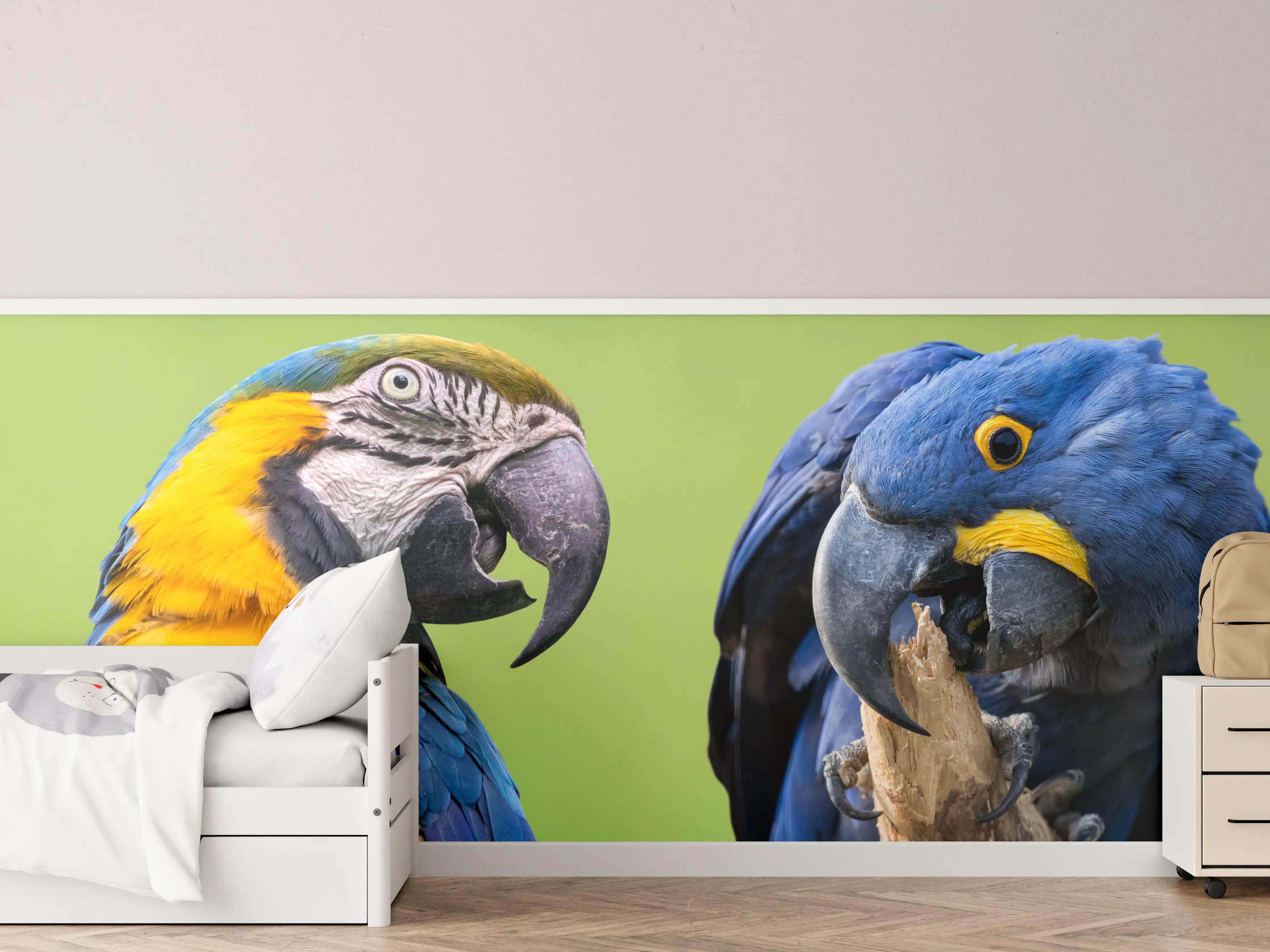 Kinderzimmer Wandgestaltung - Bunte Gruppe von Aras