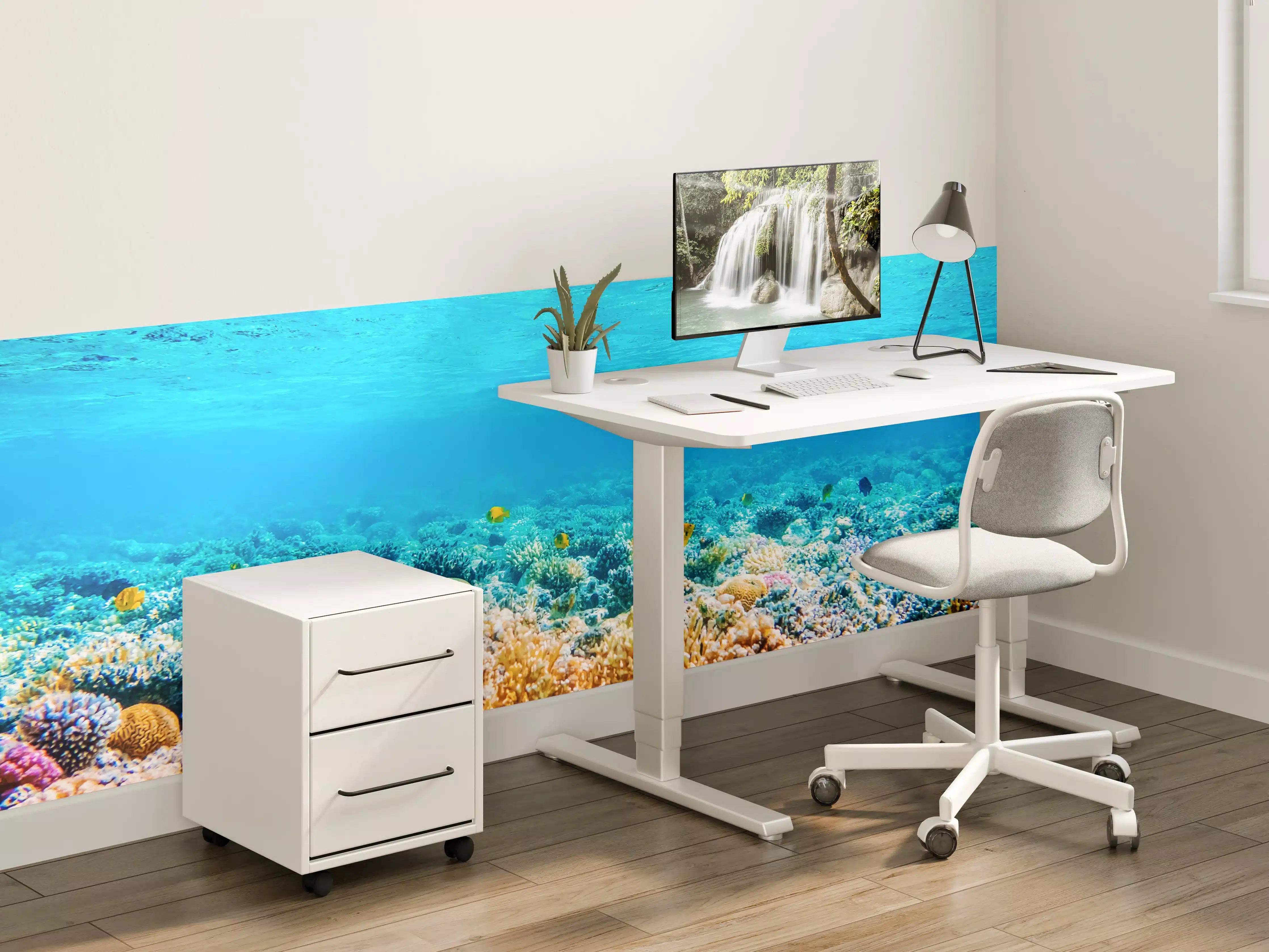 Kinderzimmer Wandgestaltung - Bunte Korallenriff-Unterwasserlandschaft