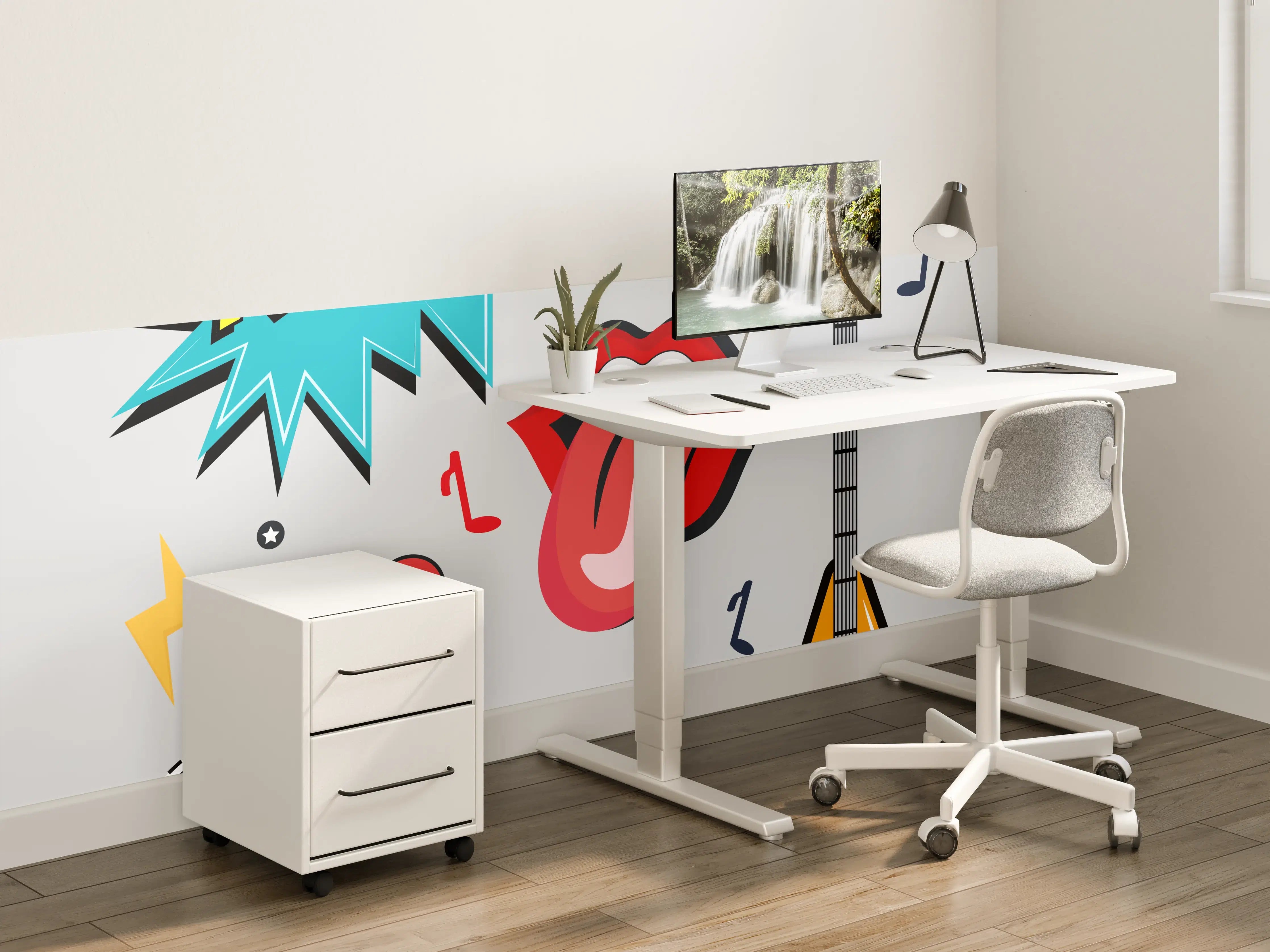 Kinderzimmer Wandgestaltung - Bunte Rock- und Musik-Details