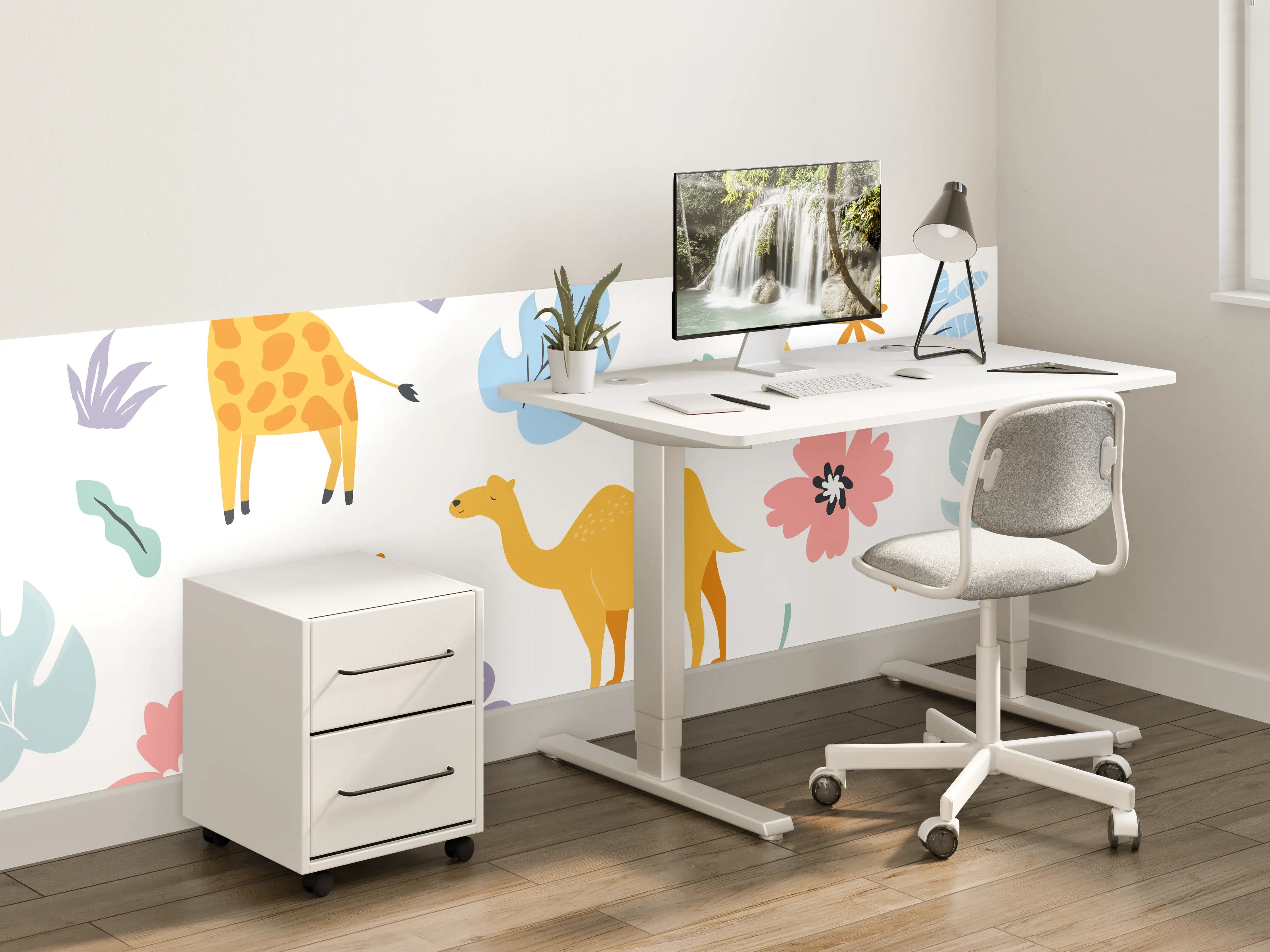 Kinderzimmer Wandgestaltung - Bunte Tierillustrationen