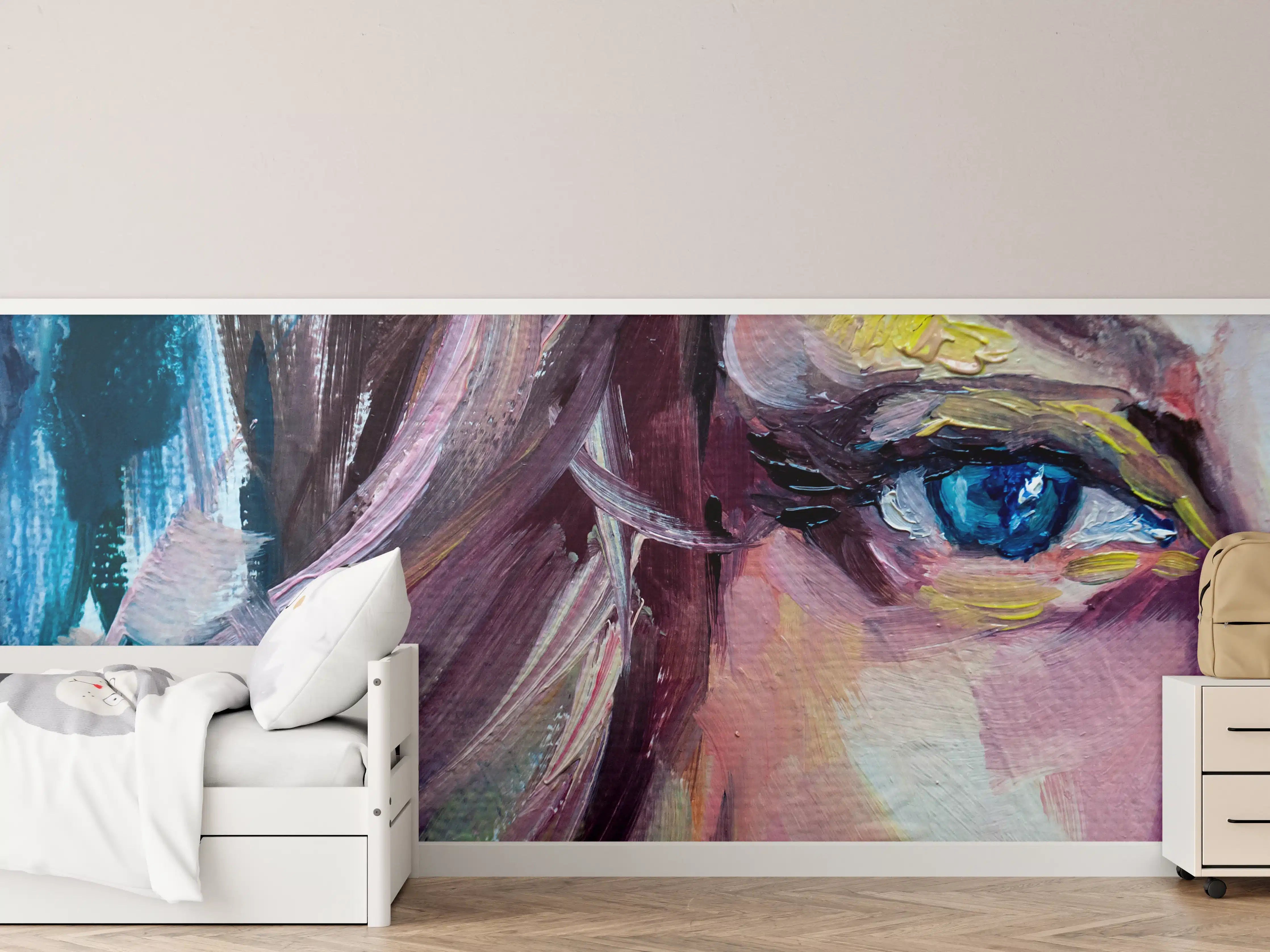 Kinderzimmer Wandgestaltung - Bunte expressive Portraitmalerei