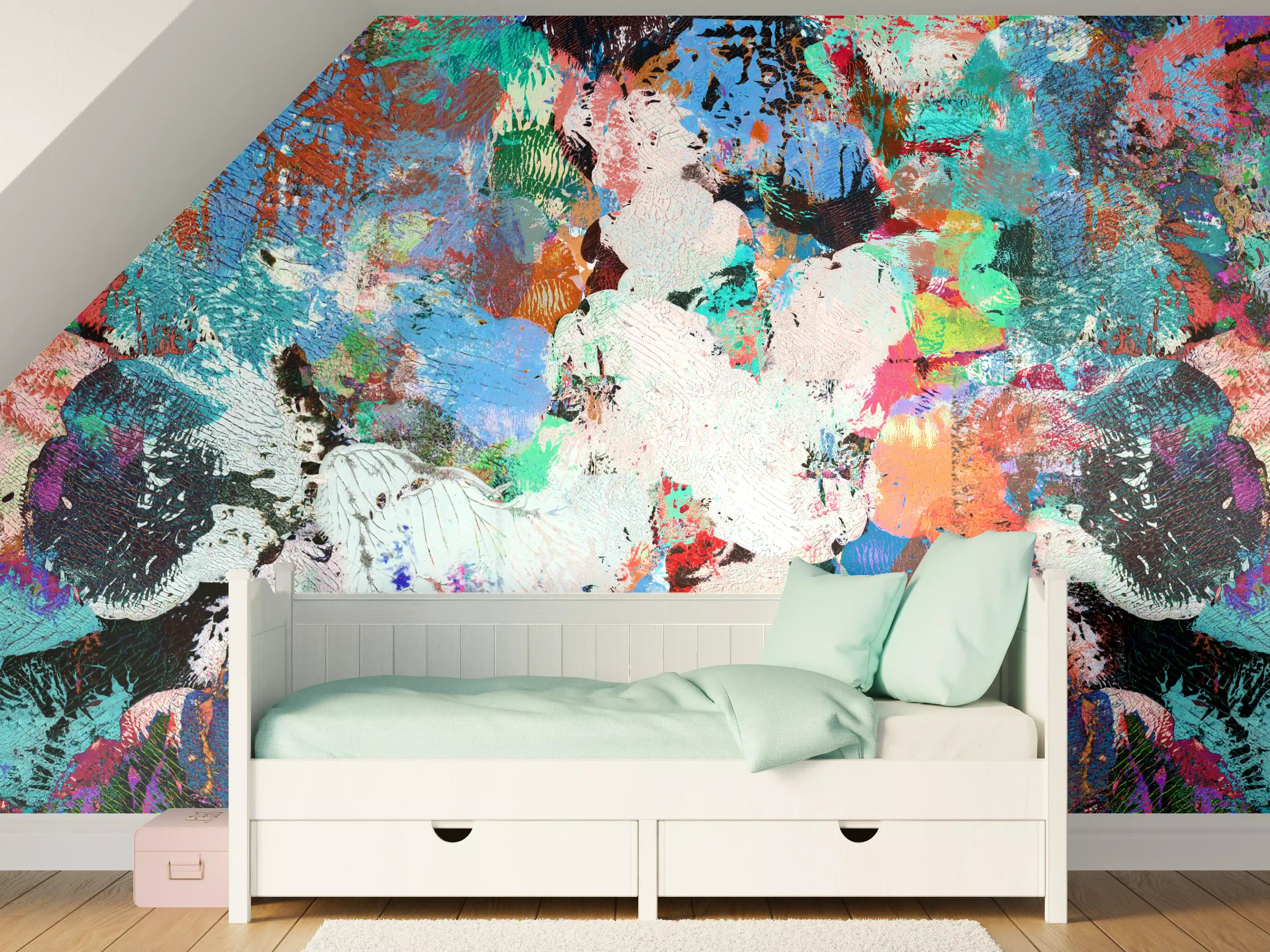 Kinderzimmer Wandgestaltung - Bunte lebendige Kunst