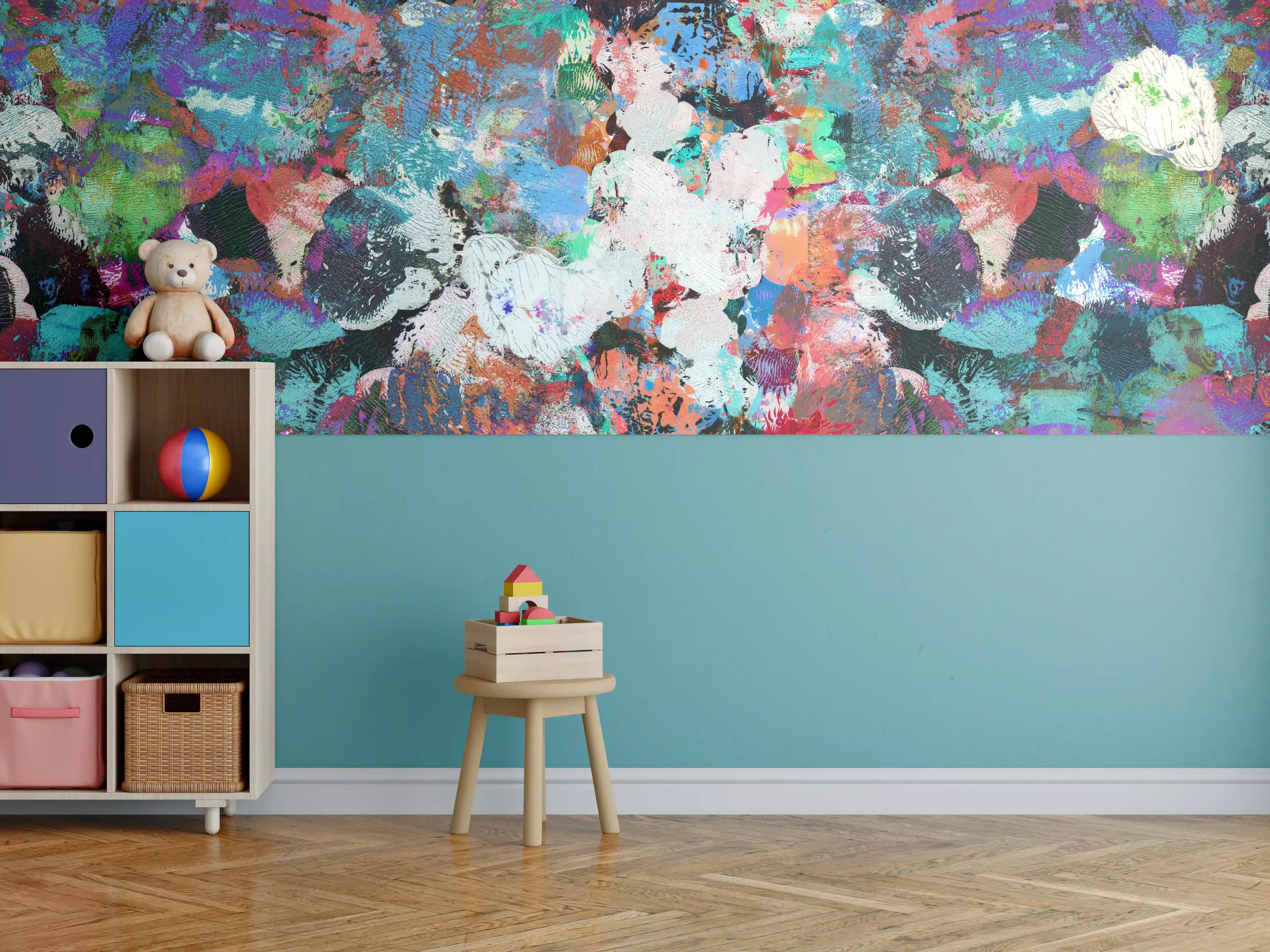 Kinderzimmer Wandgestaltung - Bunte lebendige Kunst