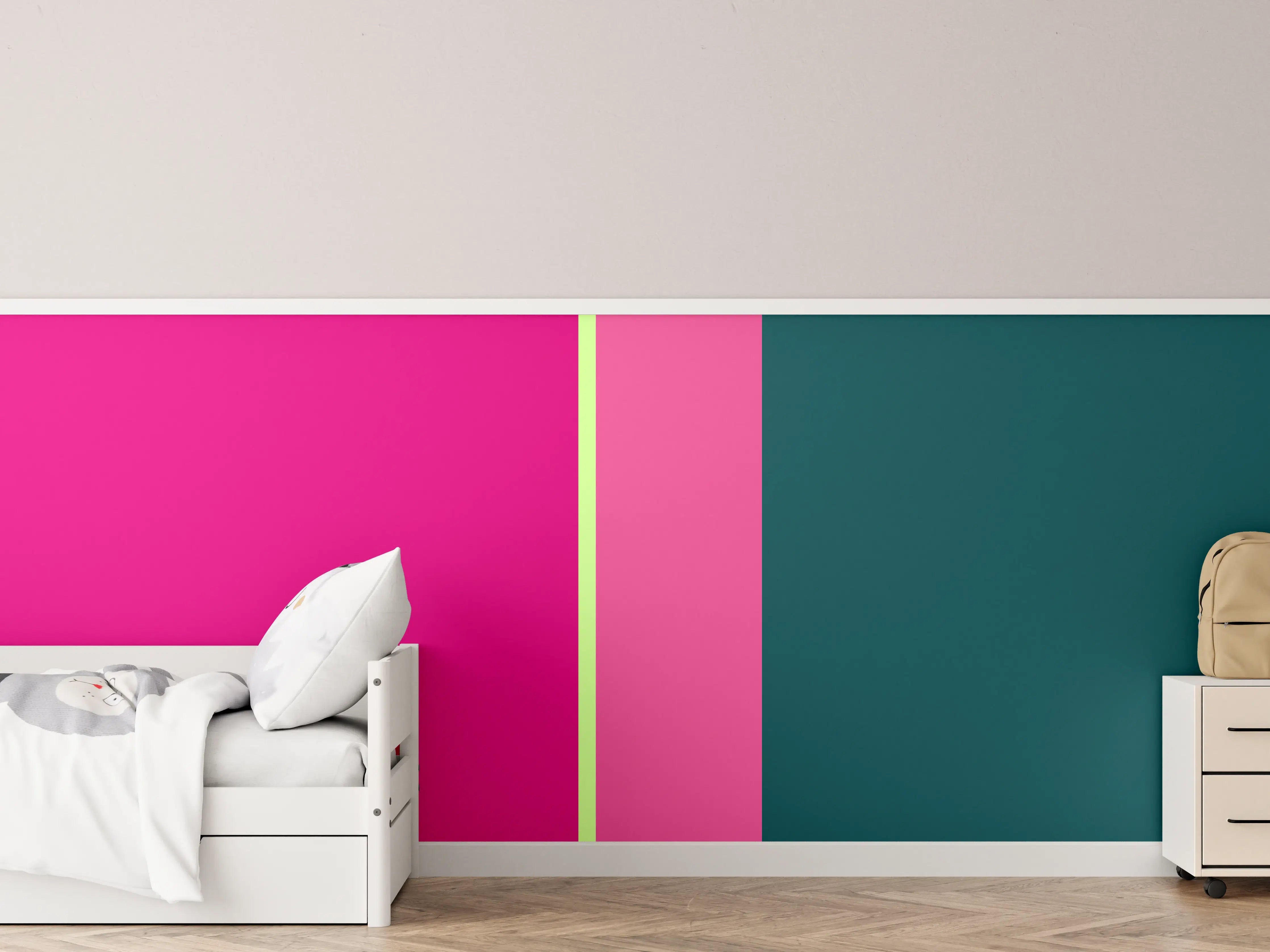 Kinderzimmer Wandgestaltung - Bunte moderne Farbkomposition