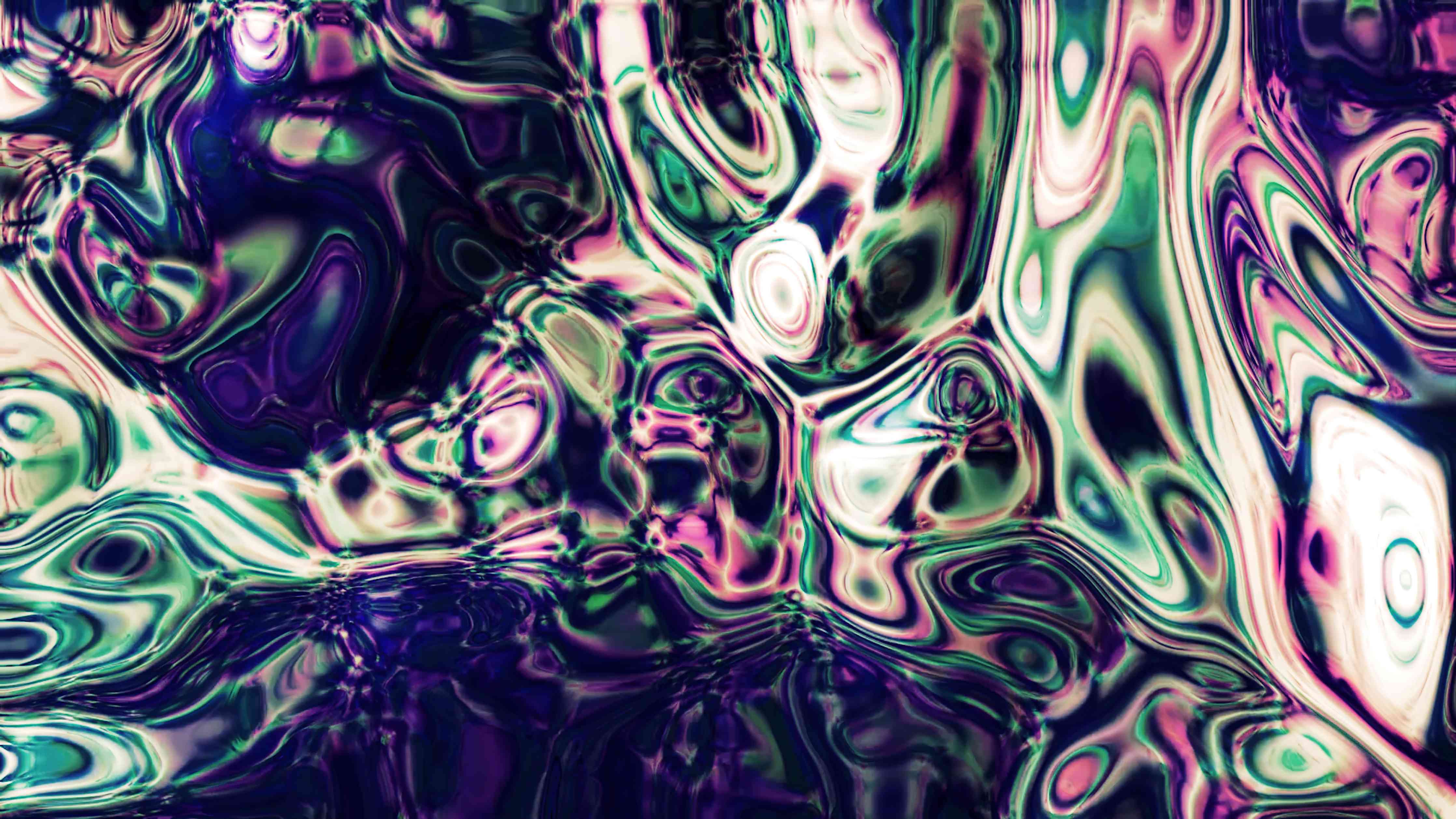 Kinderzimmer Wandgestaltung-Bunte, abstrakte Digitalkunst mit fließenden Mustern