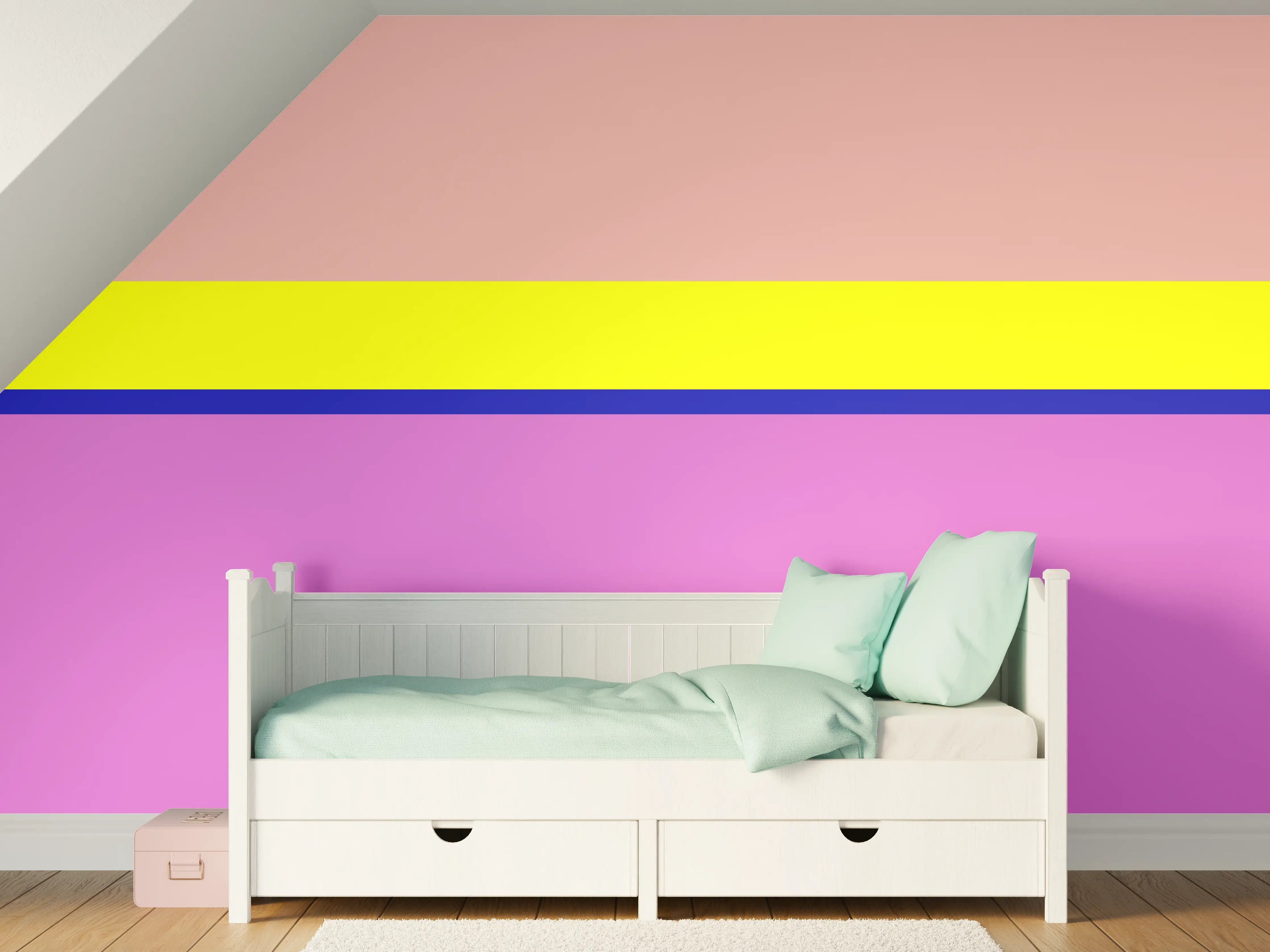Kinderzimmer Wandgestaltung - Bunte, moderne geometrische Muster