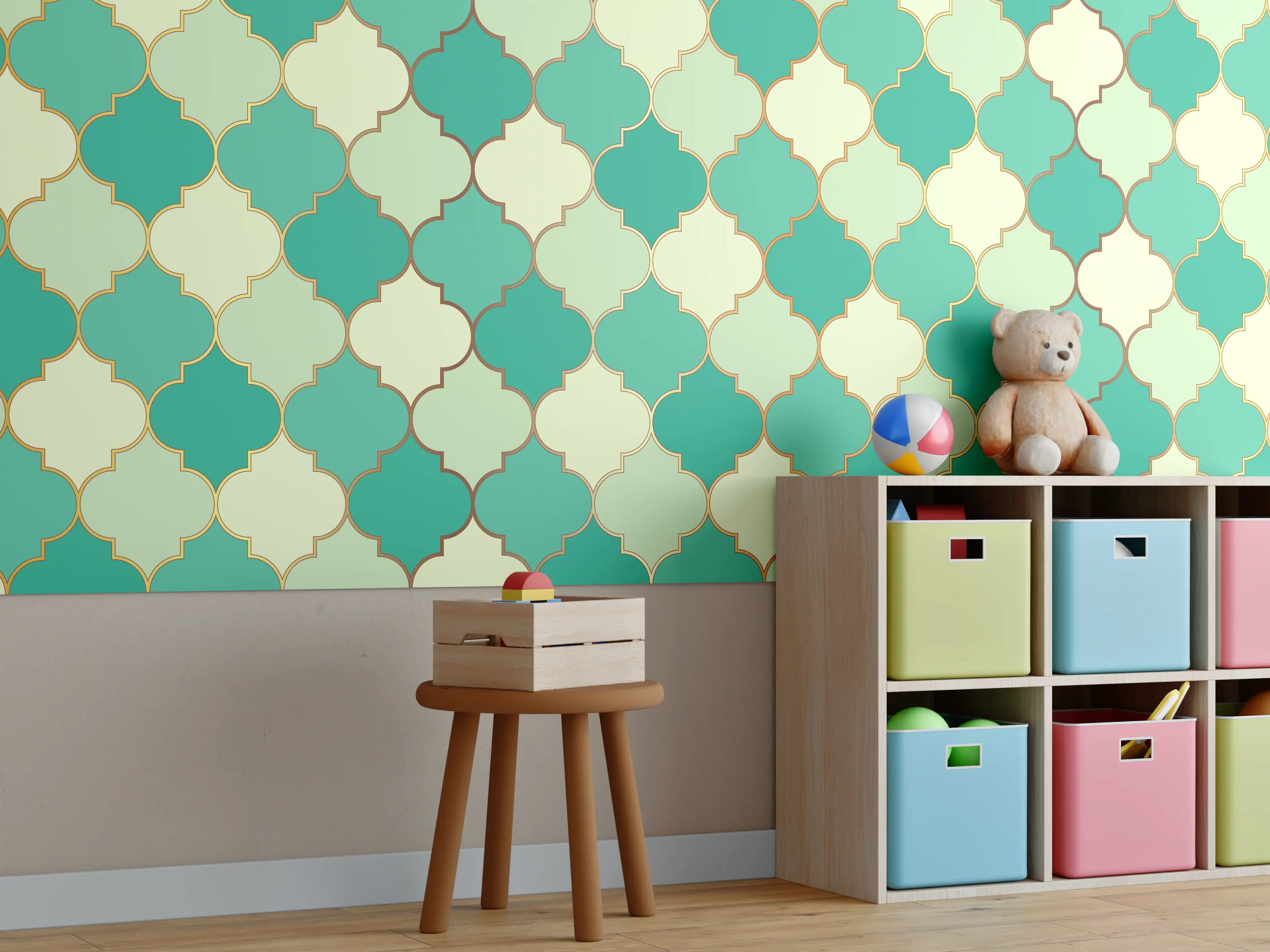 Kinderzimmer Wandgestaltung - Bunter Marokkanischer Musterbezug
