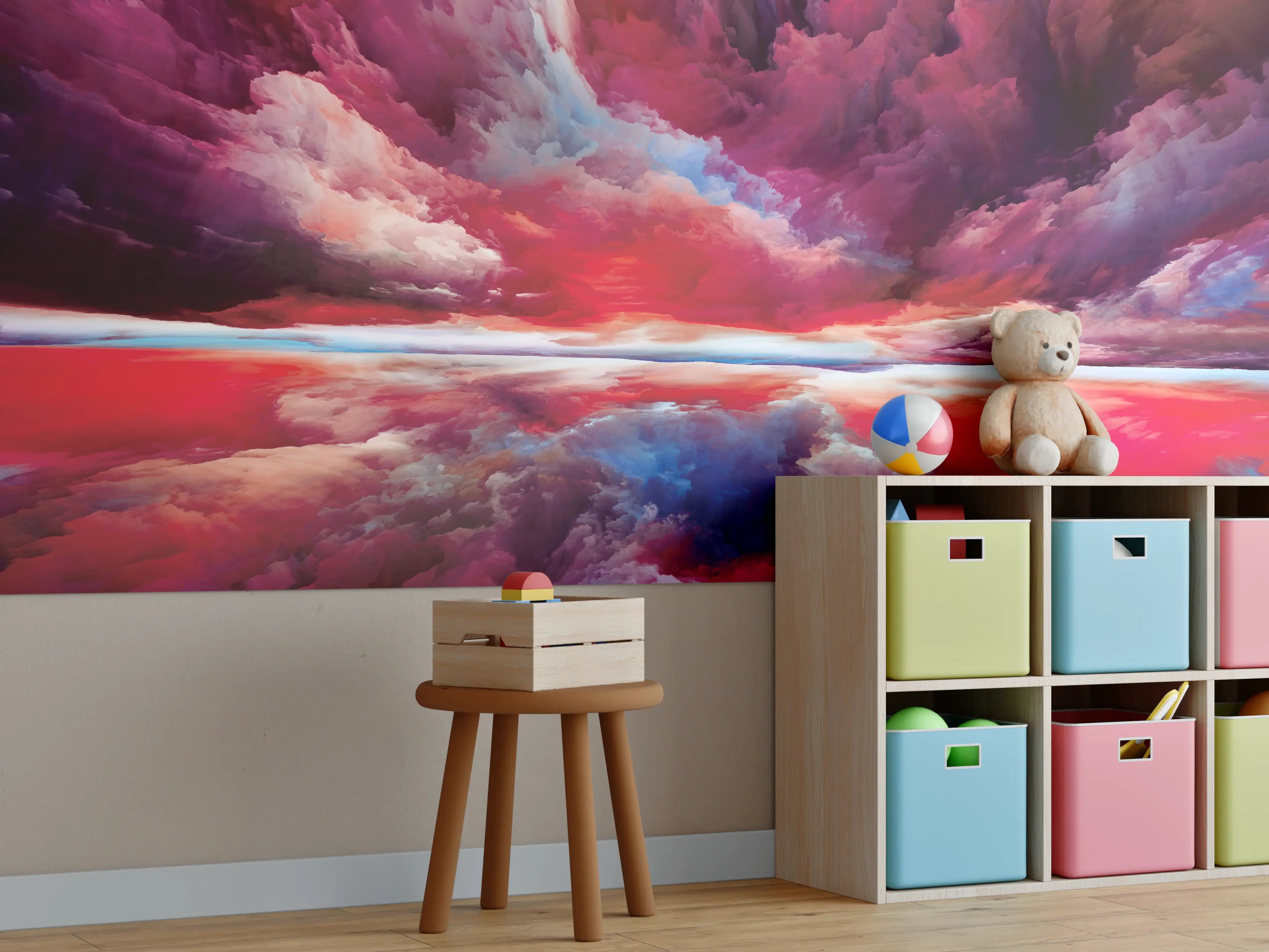 Kinderzimmer Wandgestaltung - Buntes Abstraktes Himmelspiel