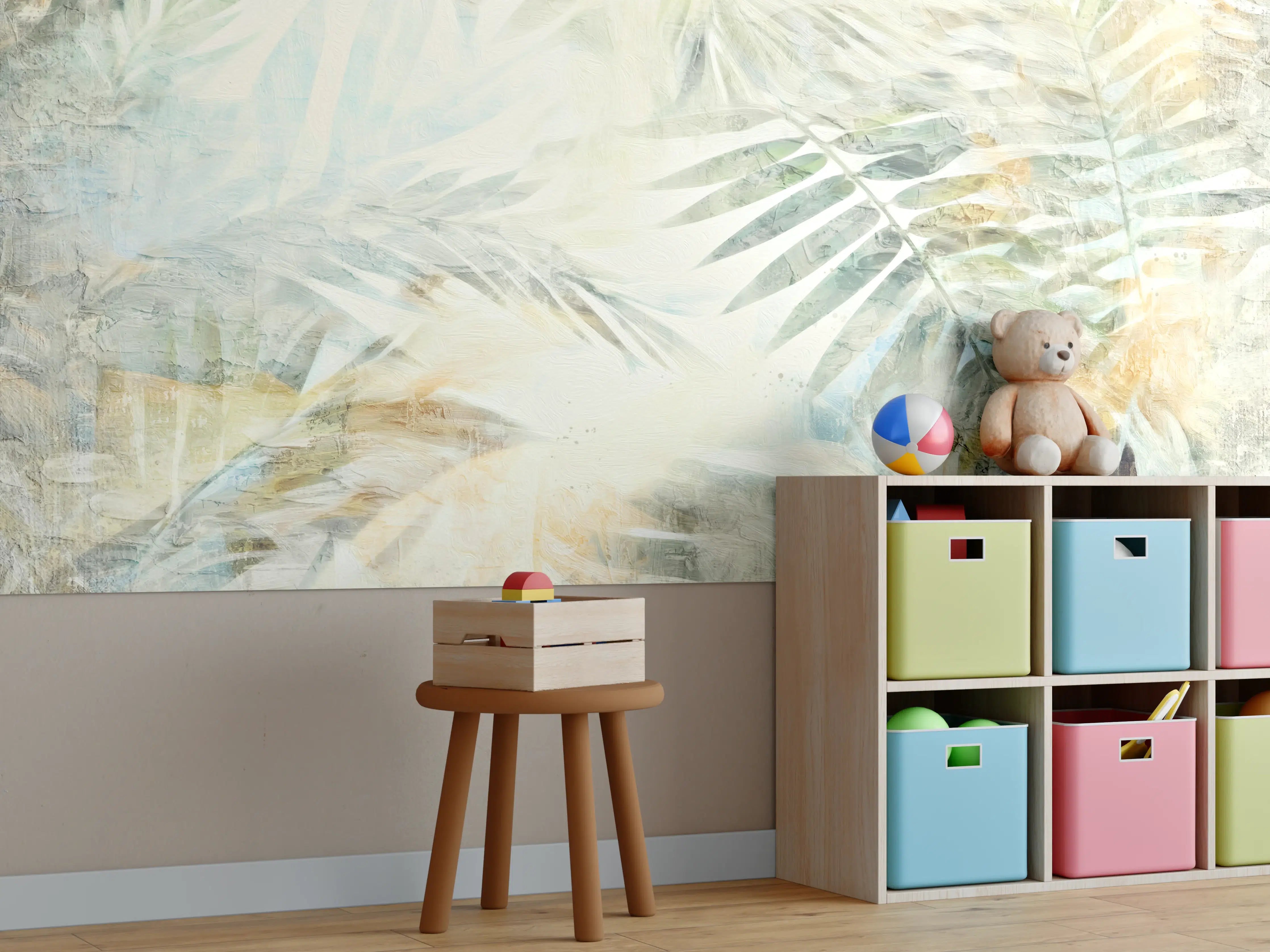 Kinderzimmer Wandgestaltung - Buntes Dschungel Gemälde