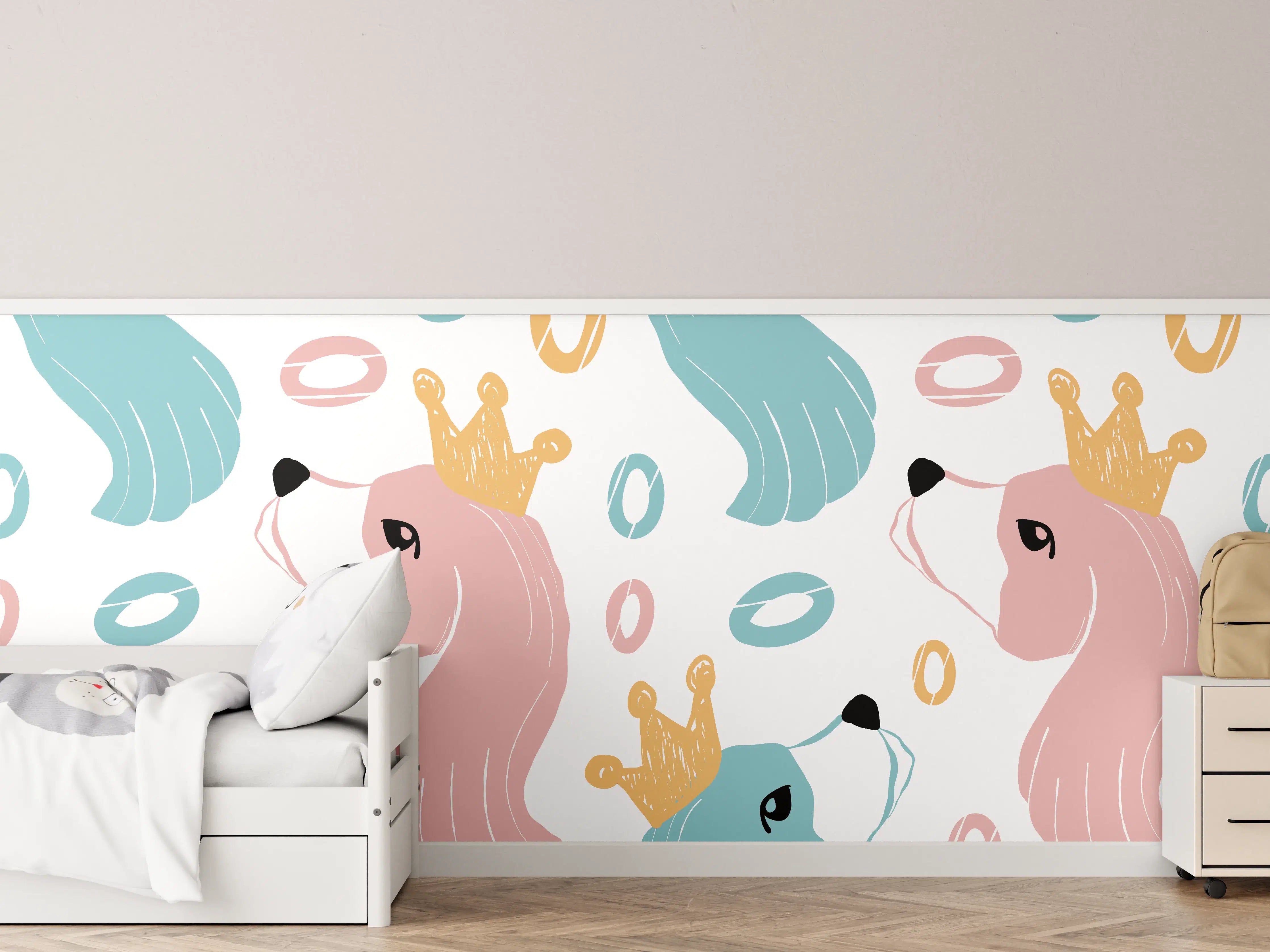 Kinderzimmer Wandgestaltung - Buntes Einhorn-Muster