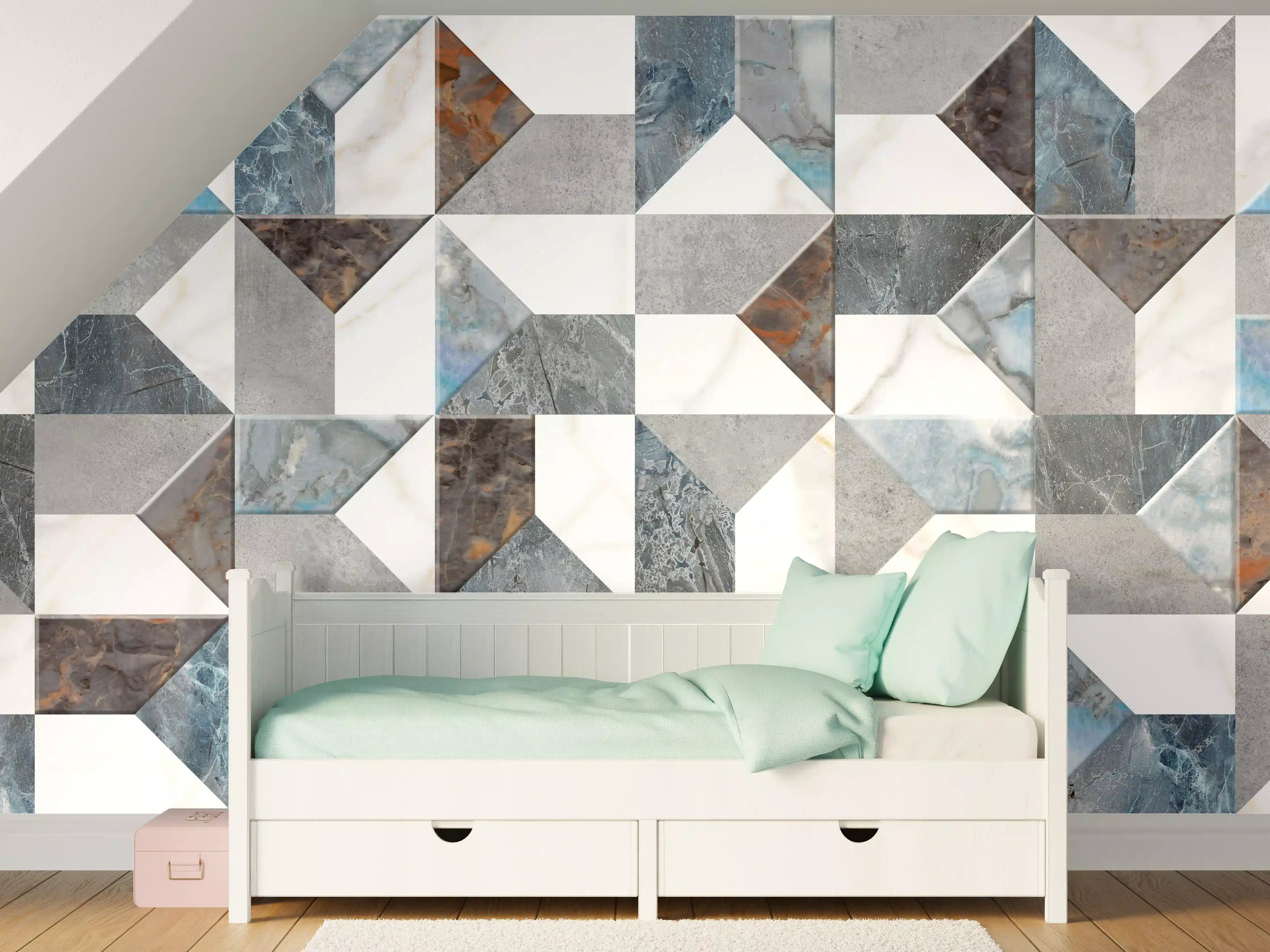 Kinderzimmer Wandgestaltung - Buntes Fliesenmuster