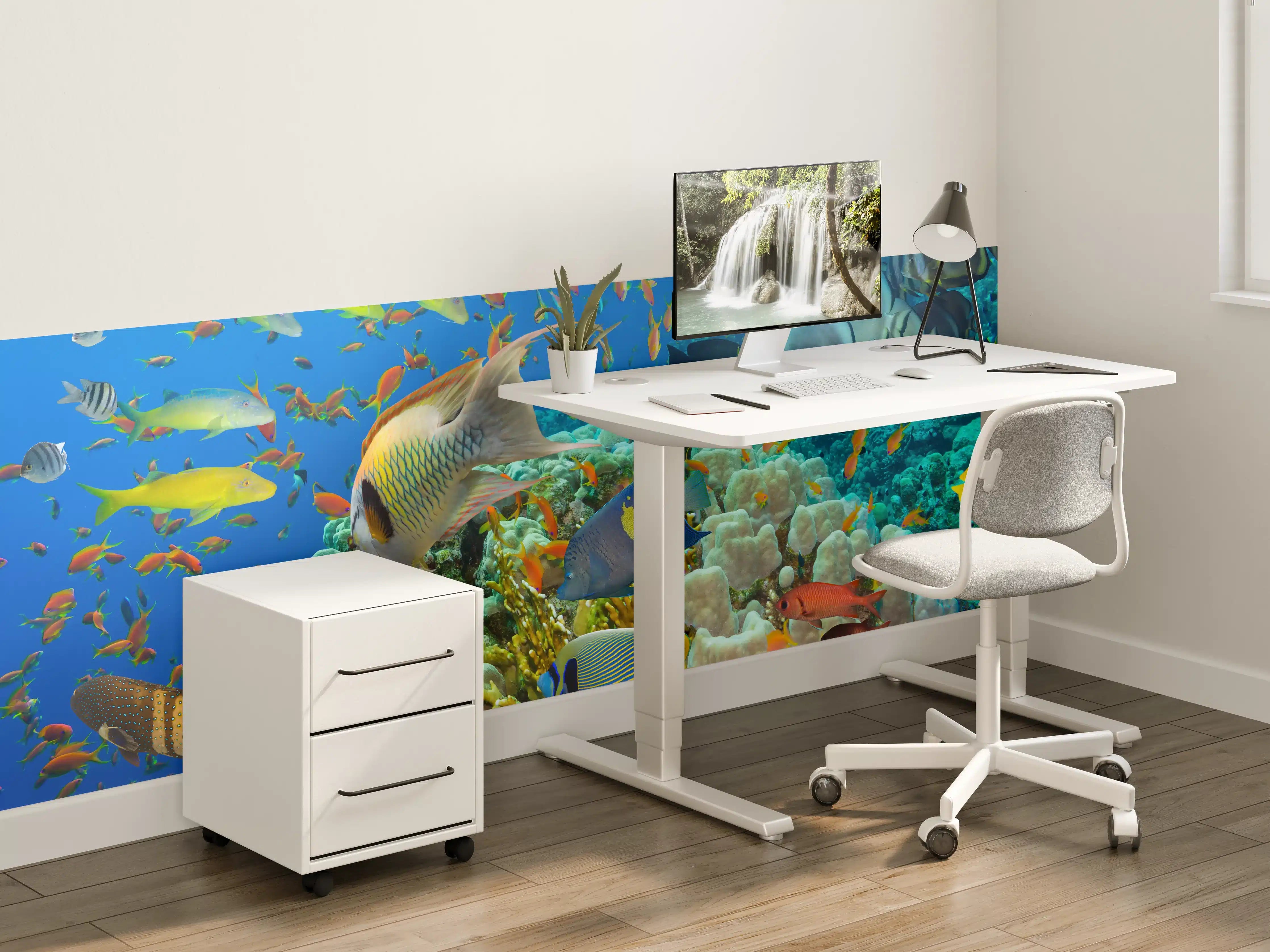 Kinderzimmer Wandgestaltung - Buntes Korallenriff mit Fischen
