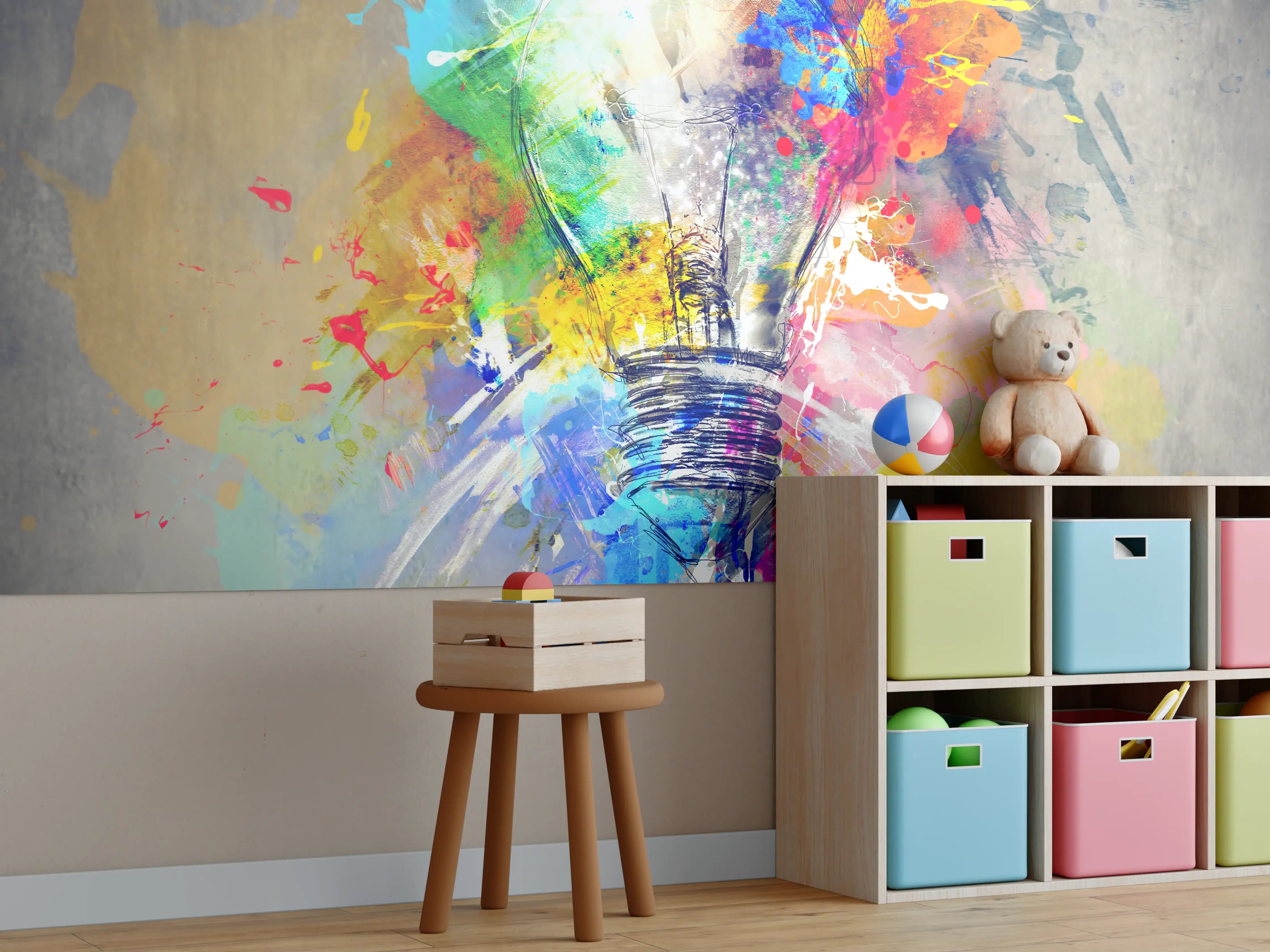 Kinderzimmer Wandgestaltung - Buntes Licht
