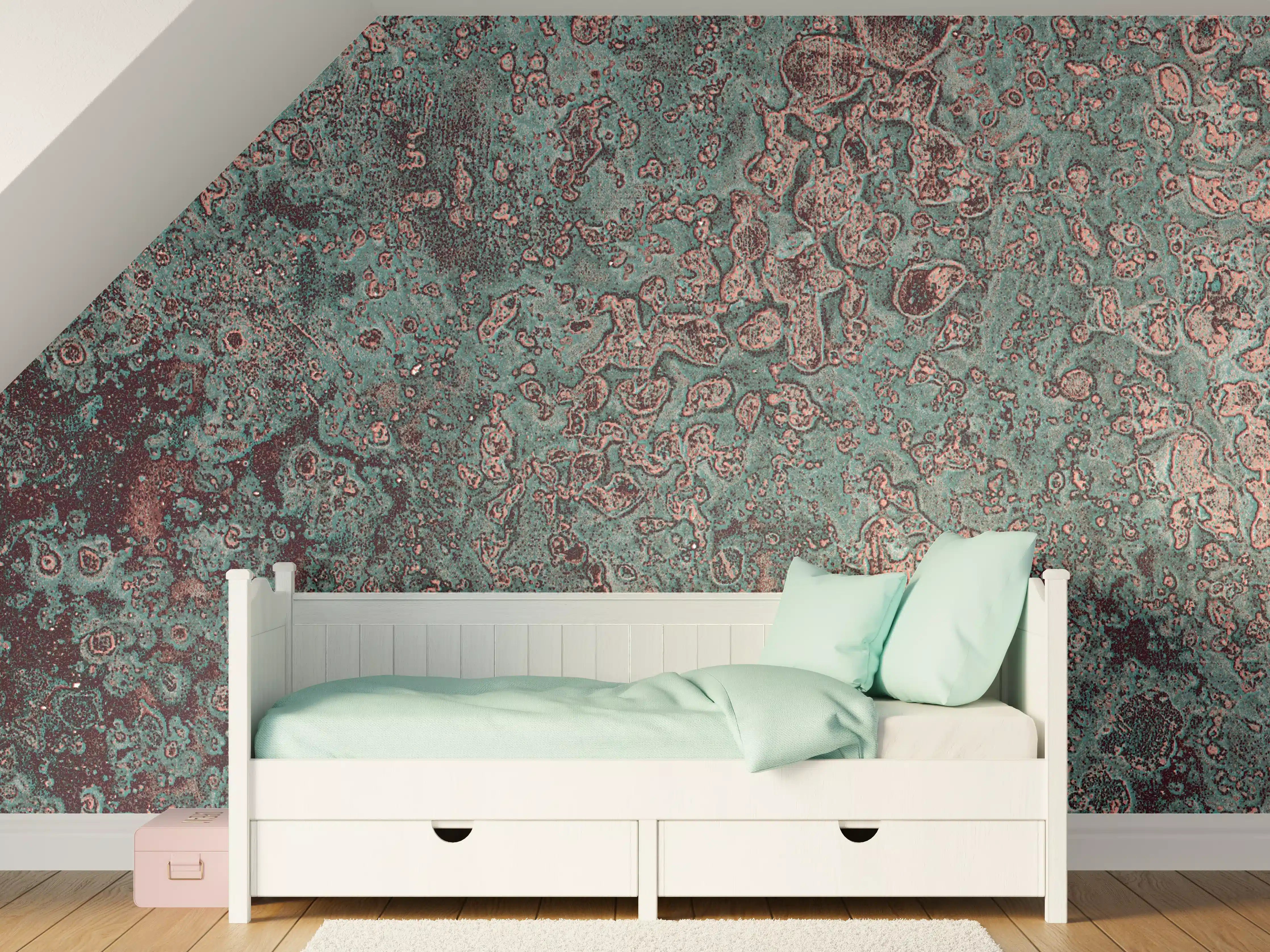 Kinderzimmer Wandgestaltung - Buntes Marmor-Textur Design