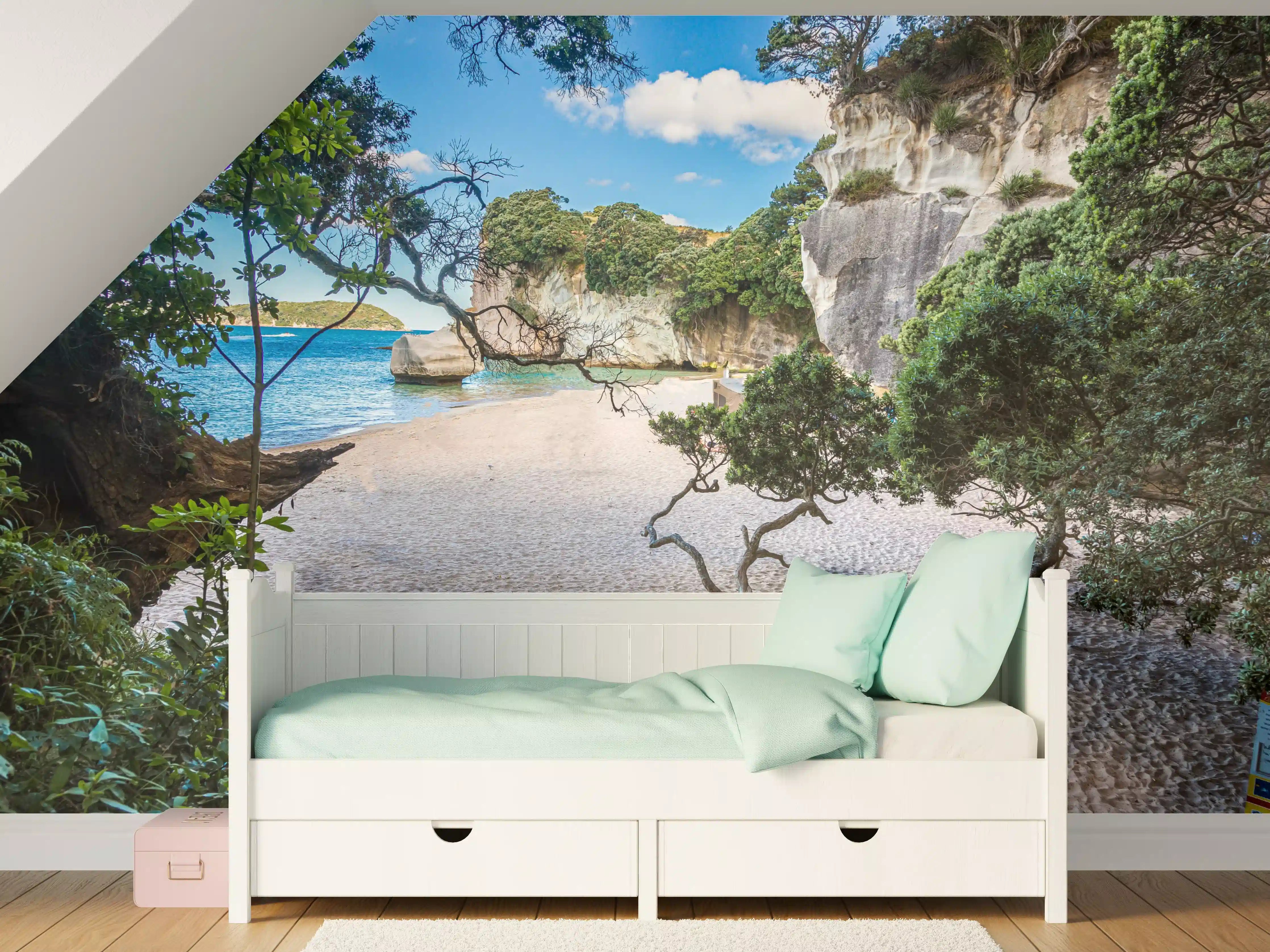 Kinderzimmer Wandgestaltung - Cathedral Cove Paradiesstrand