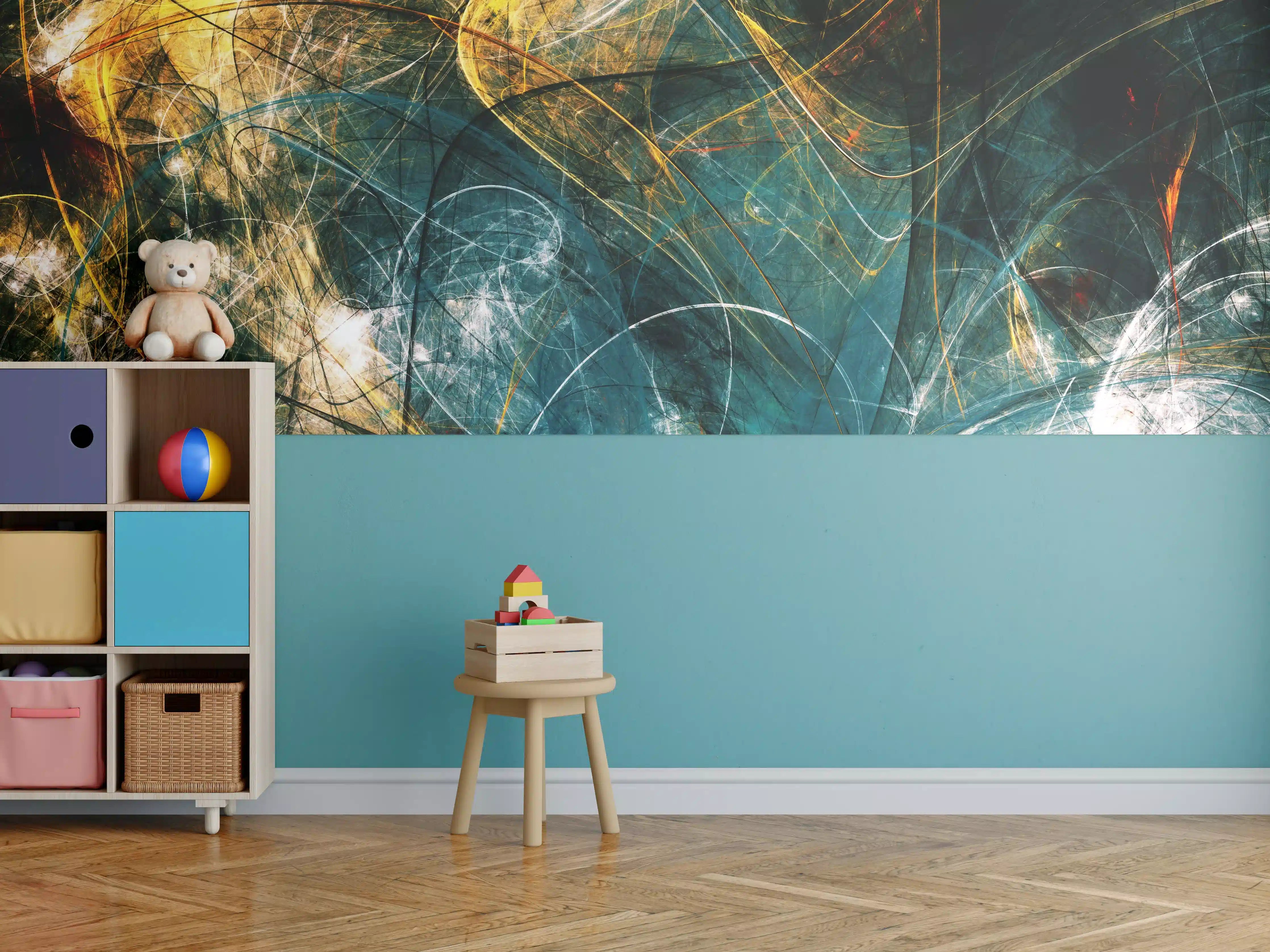 Kinderzimmer Wandgestaltung - Chaotische 3D- Illustration