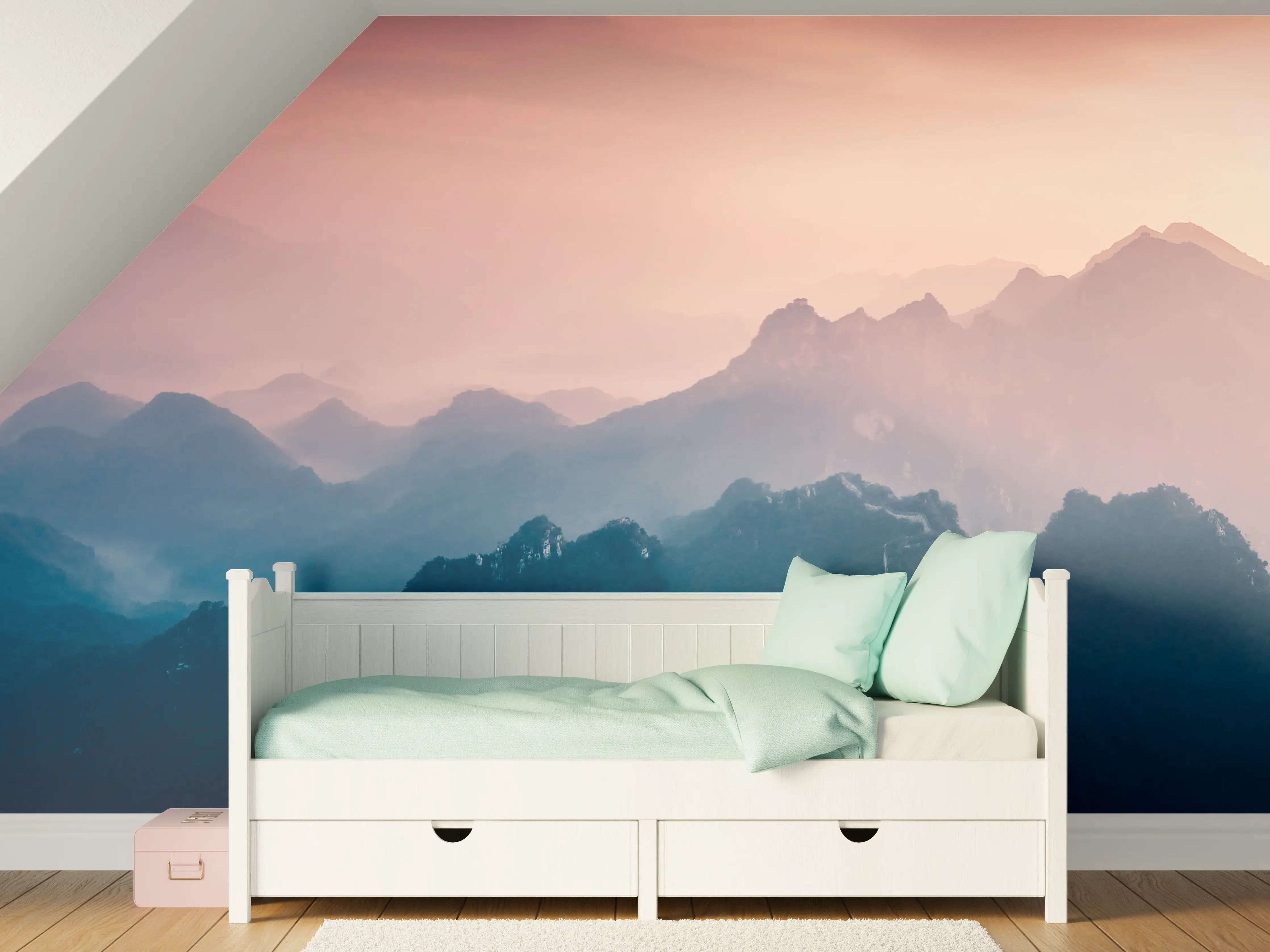 Kinderzimmer Wandgestaltung - Chinesiche Mauer bei Sonnenuntergang
