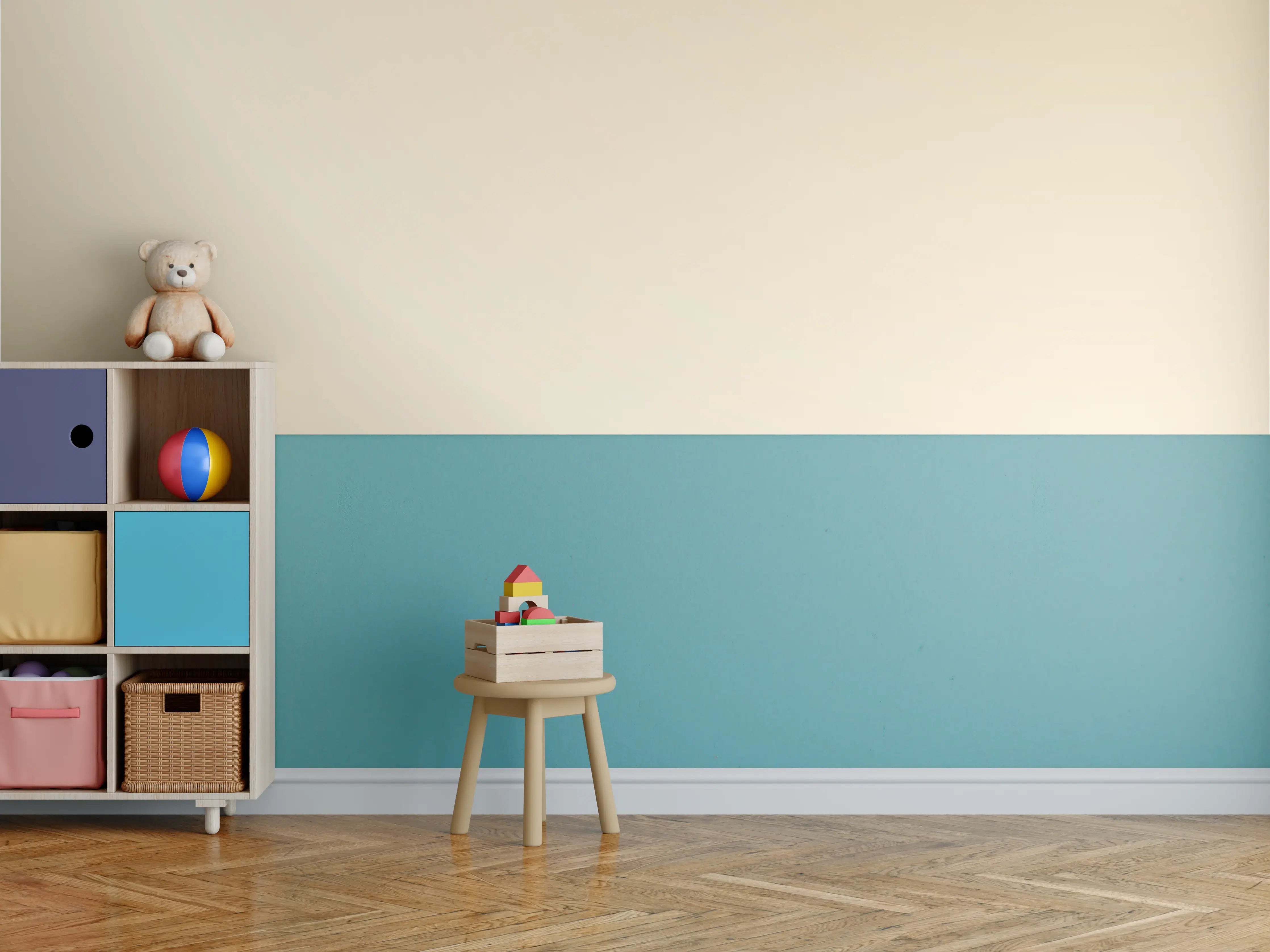 Kinderzimmer Wandgestaltung - Cremefarbener Gradient Hintergrund
