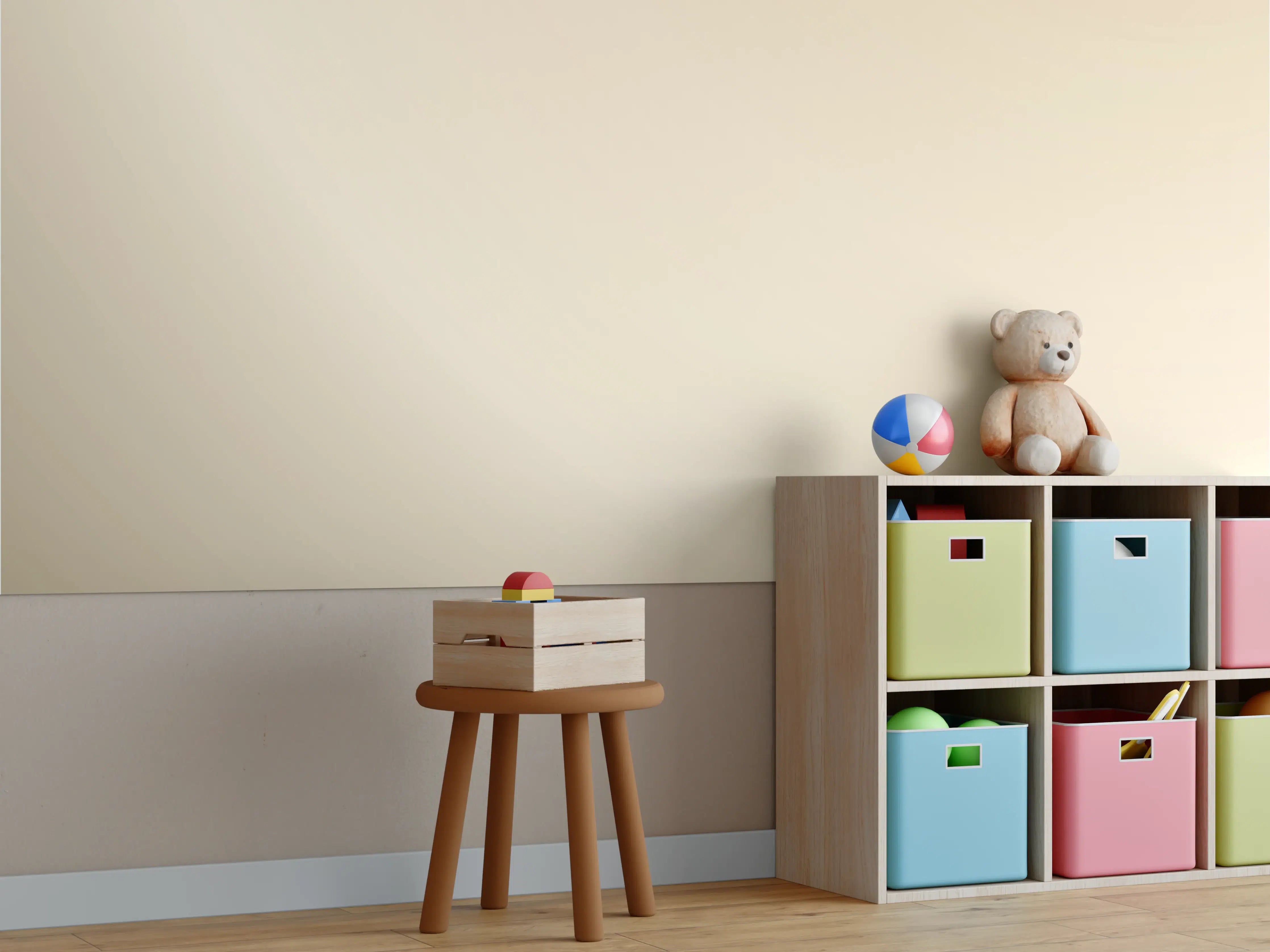 Kinderzimmer Wandgestaltung - Cremefarbener Gradient Hintergrund