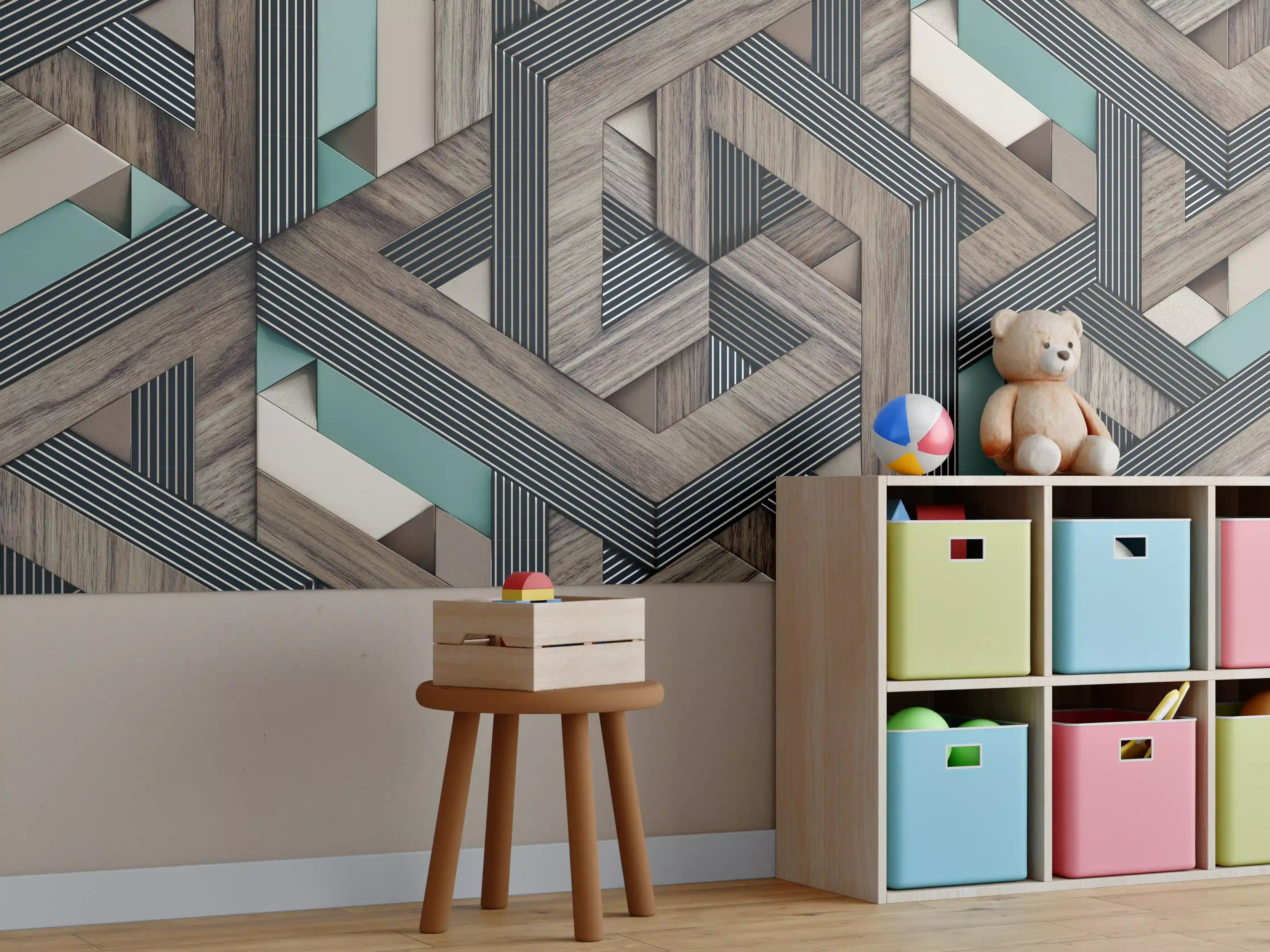Kinderzimmer Wandgestaltung - Dekorative Illustration - 3D Kunst