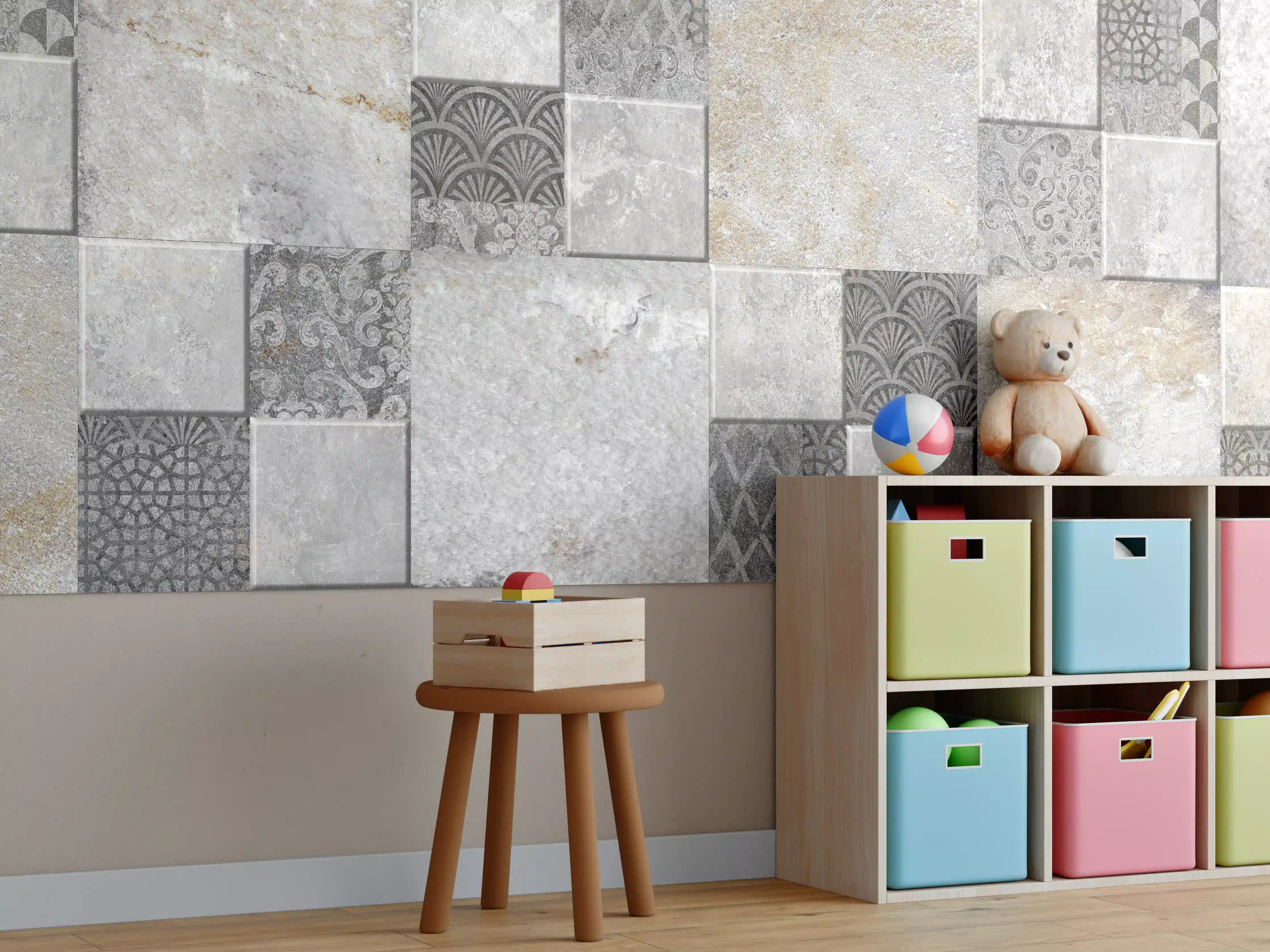 Kinderzimmer Wandgestaltung - Dekorativer Steinmosaik