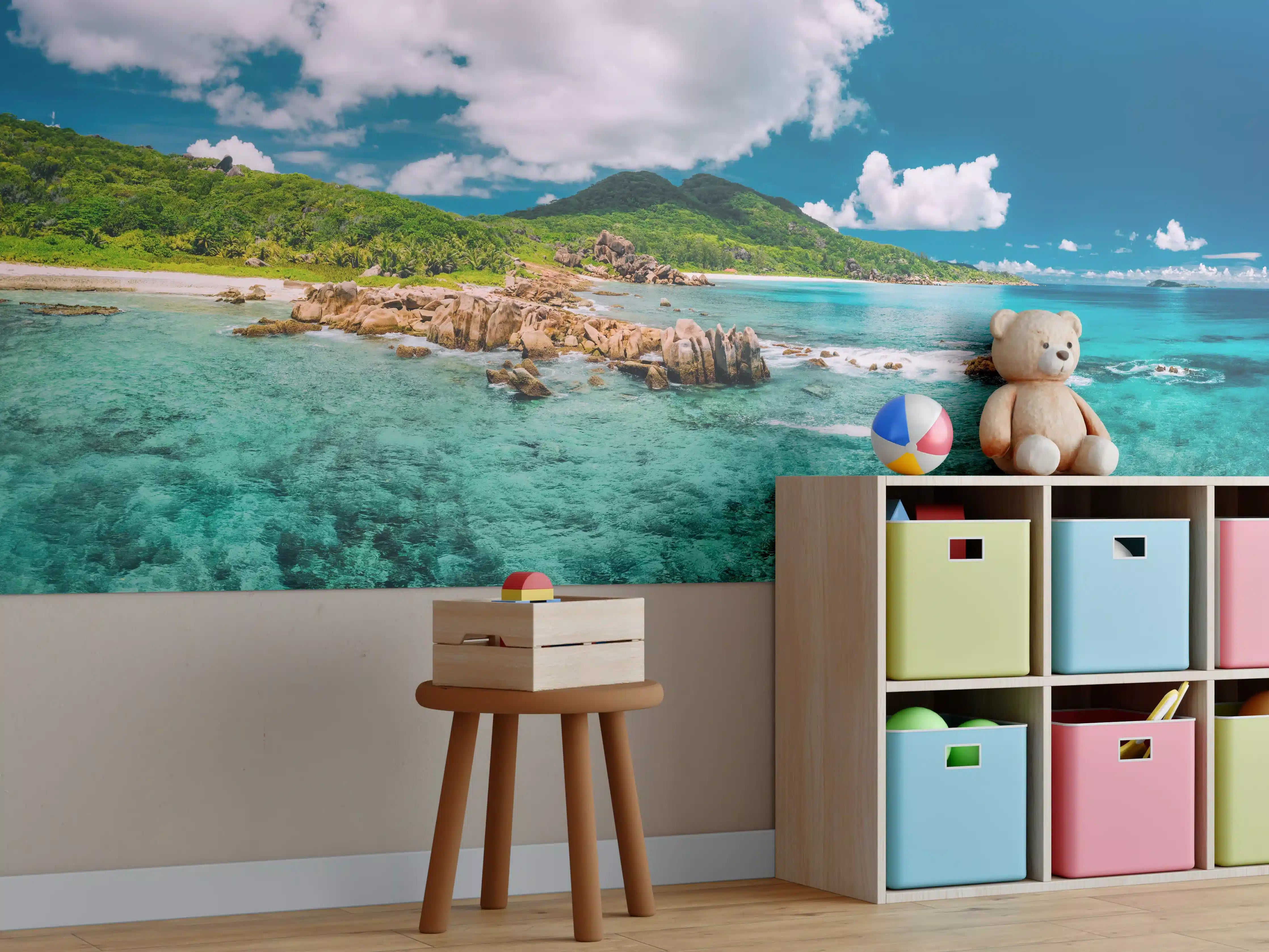 Kinderzimmer Wandgestaltung - Der Strand Grand Anse - La Digue