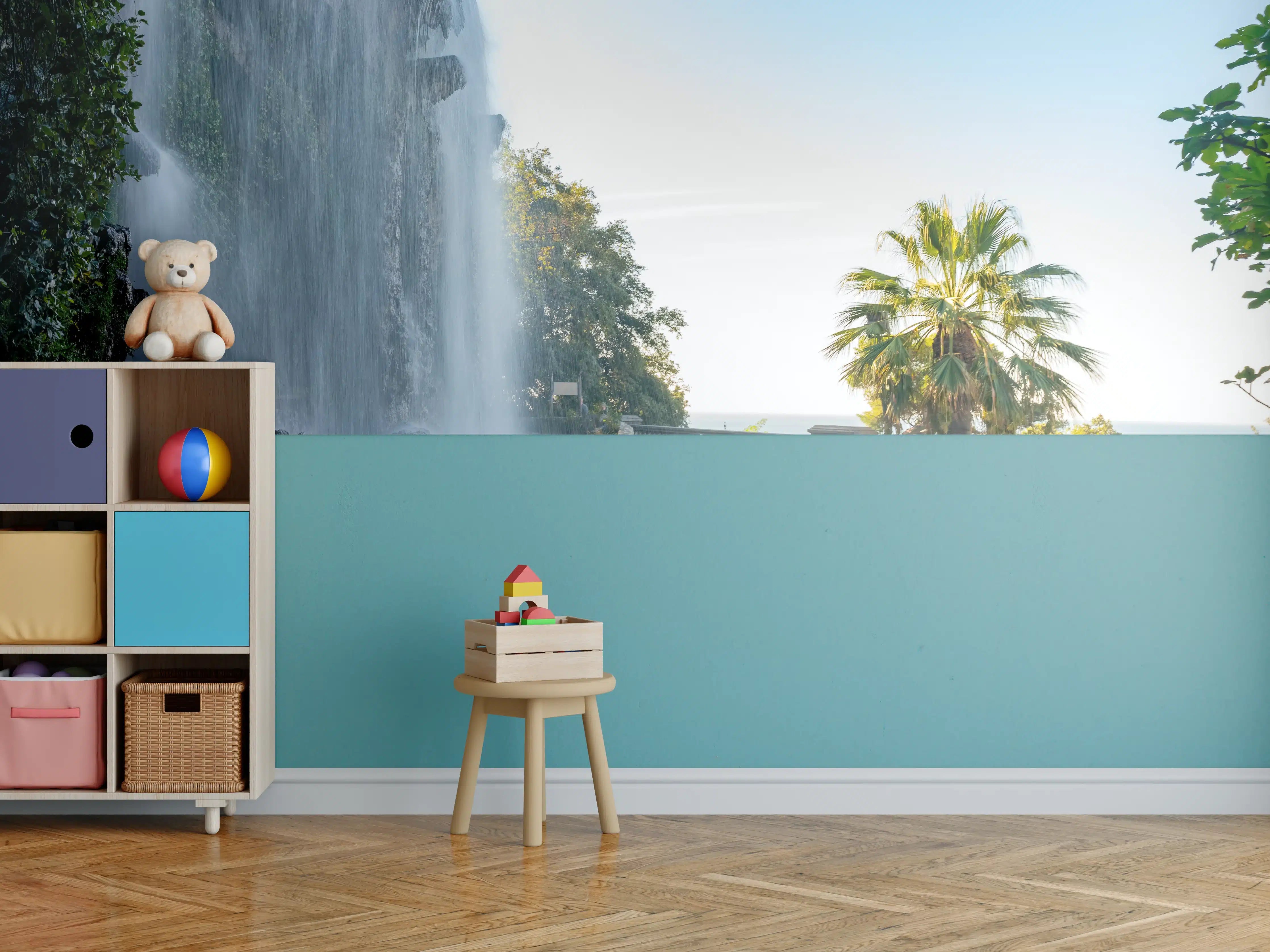 Kinderzimmer Wandgestaltung - Der Wasserfall Cascade Du Casteu in Castel Hill