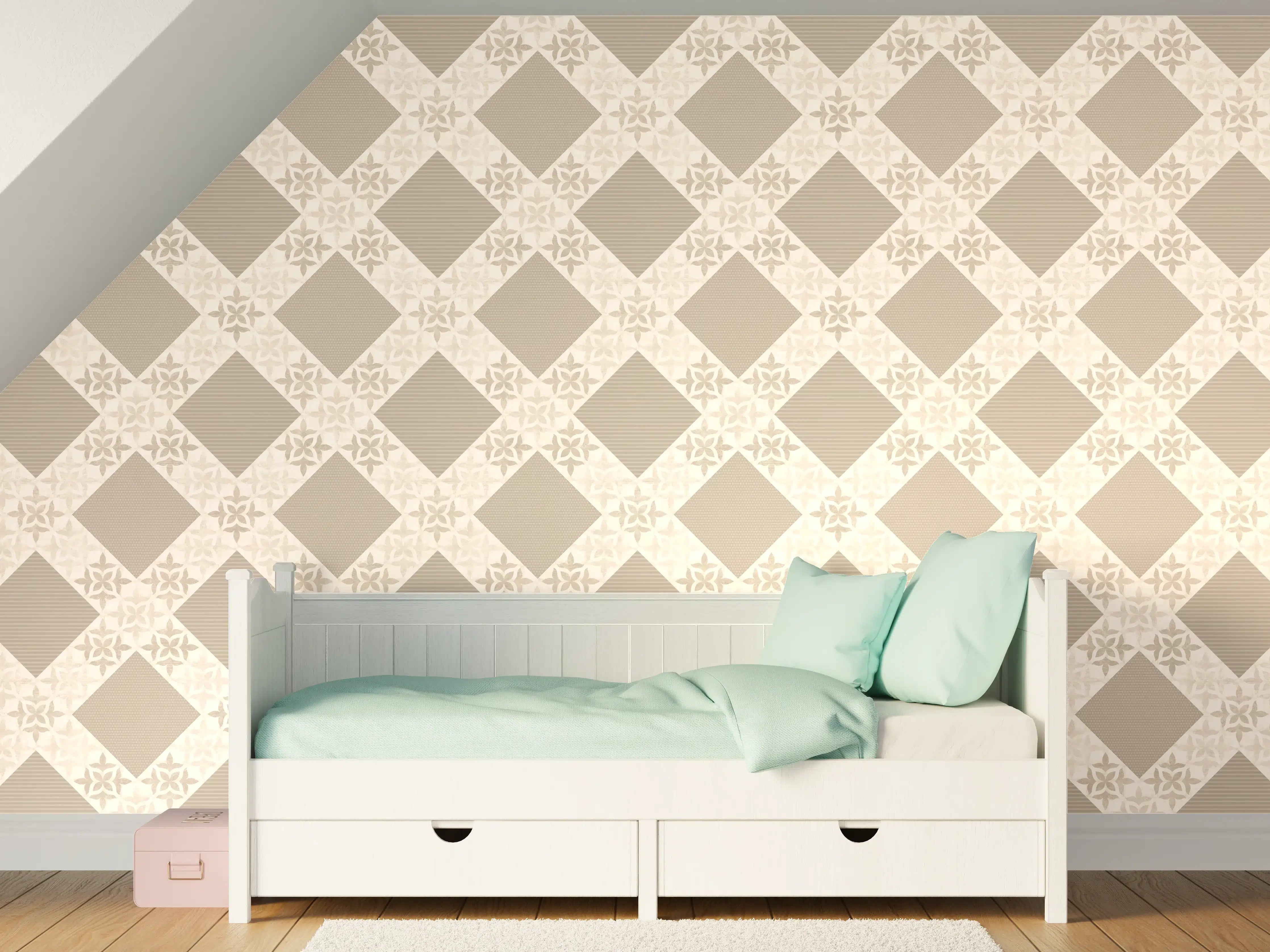 Kinderzimmer Wandgestaltung - Design im Ornament Muster