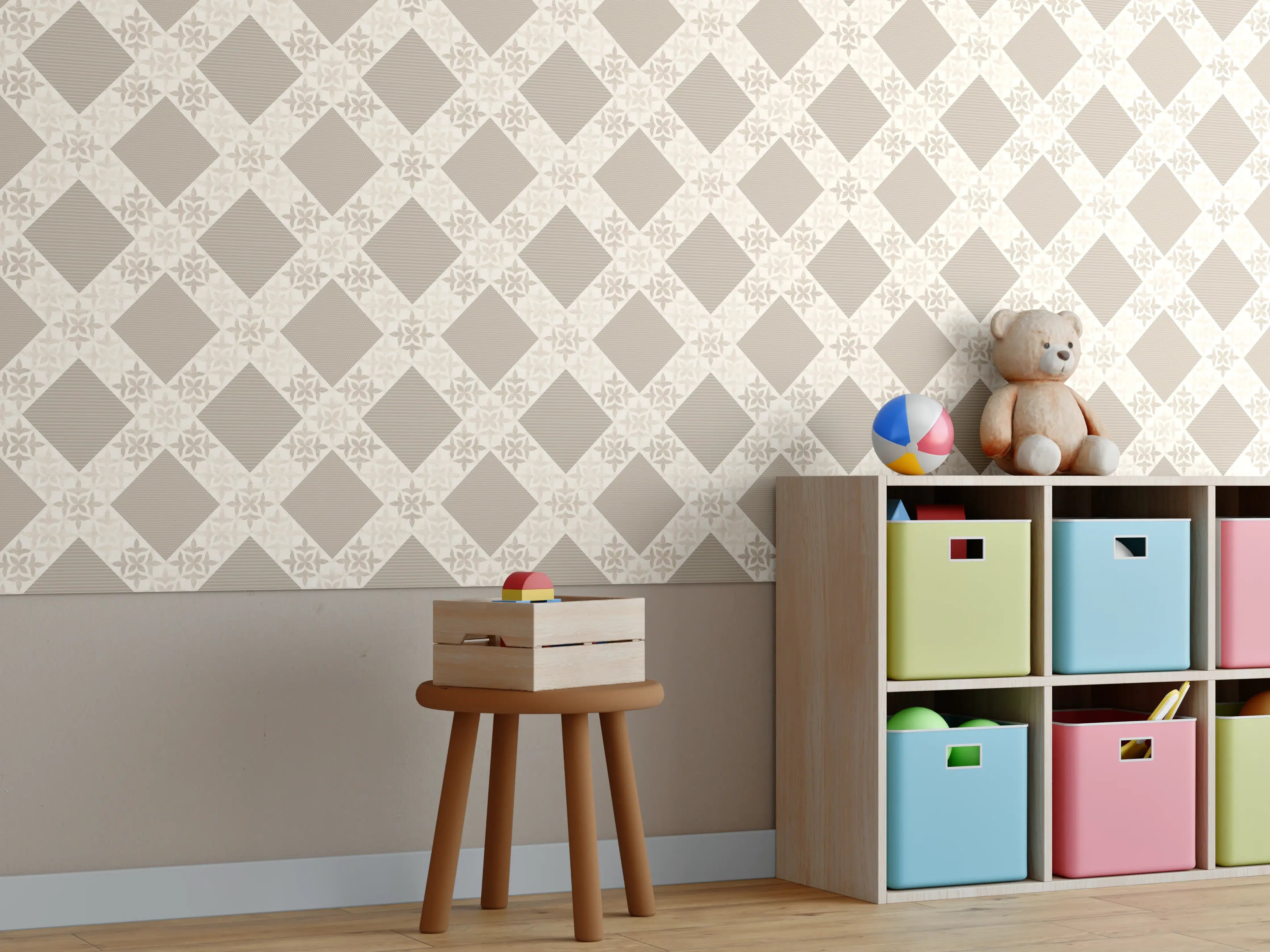 Kinderzimmer Wandgestaltung - Design im Ornament Muster