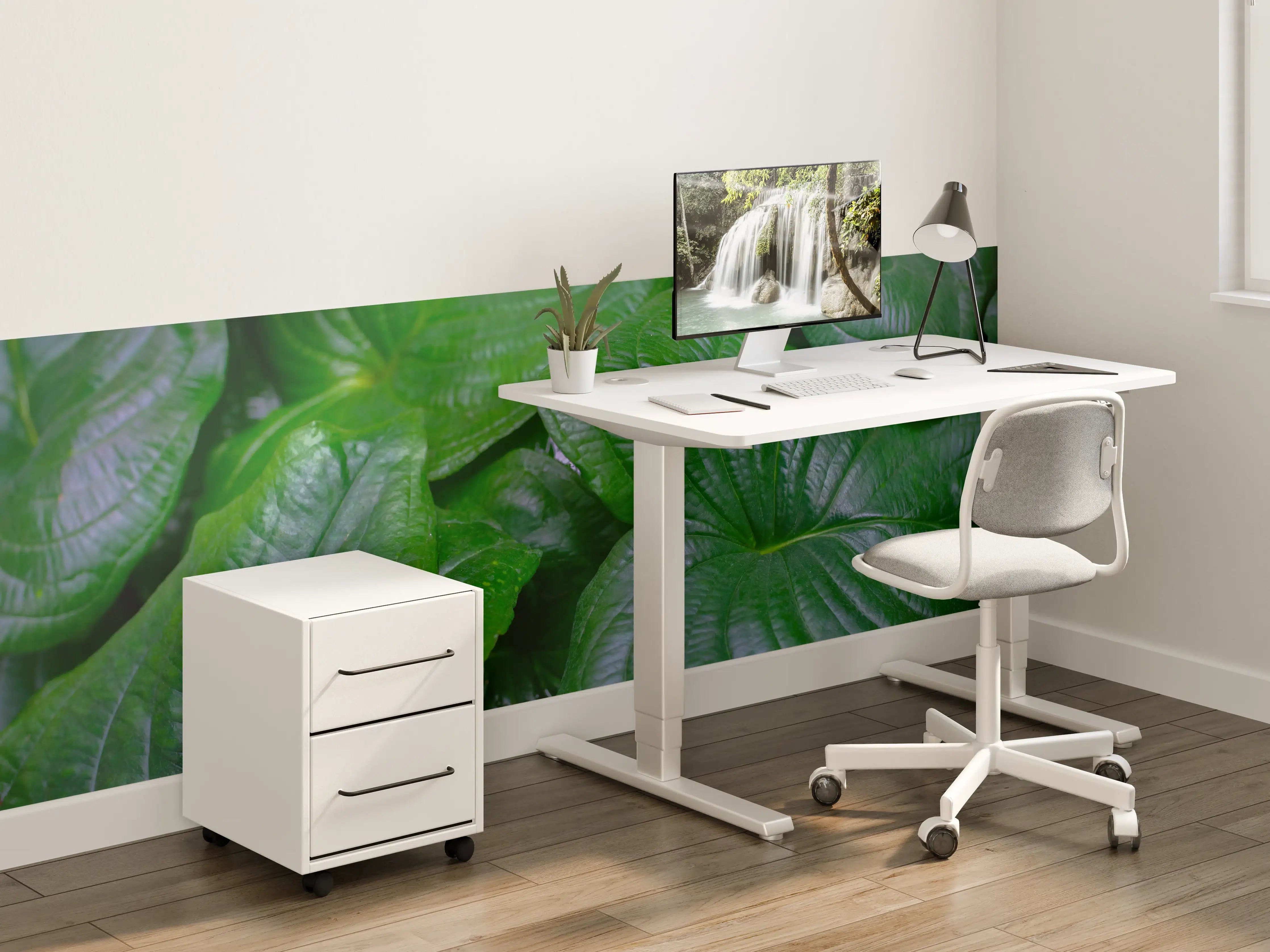 Kinderzimmer Wandgestaltung - Detailaufnahme Grüner Blätter