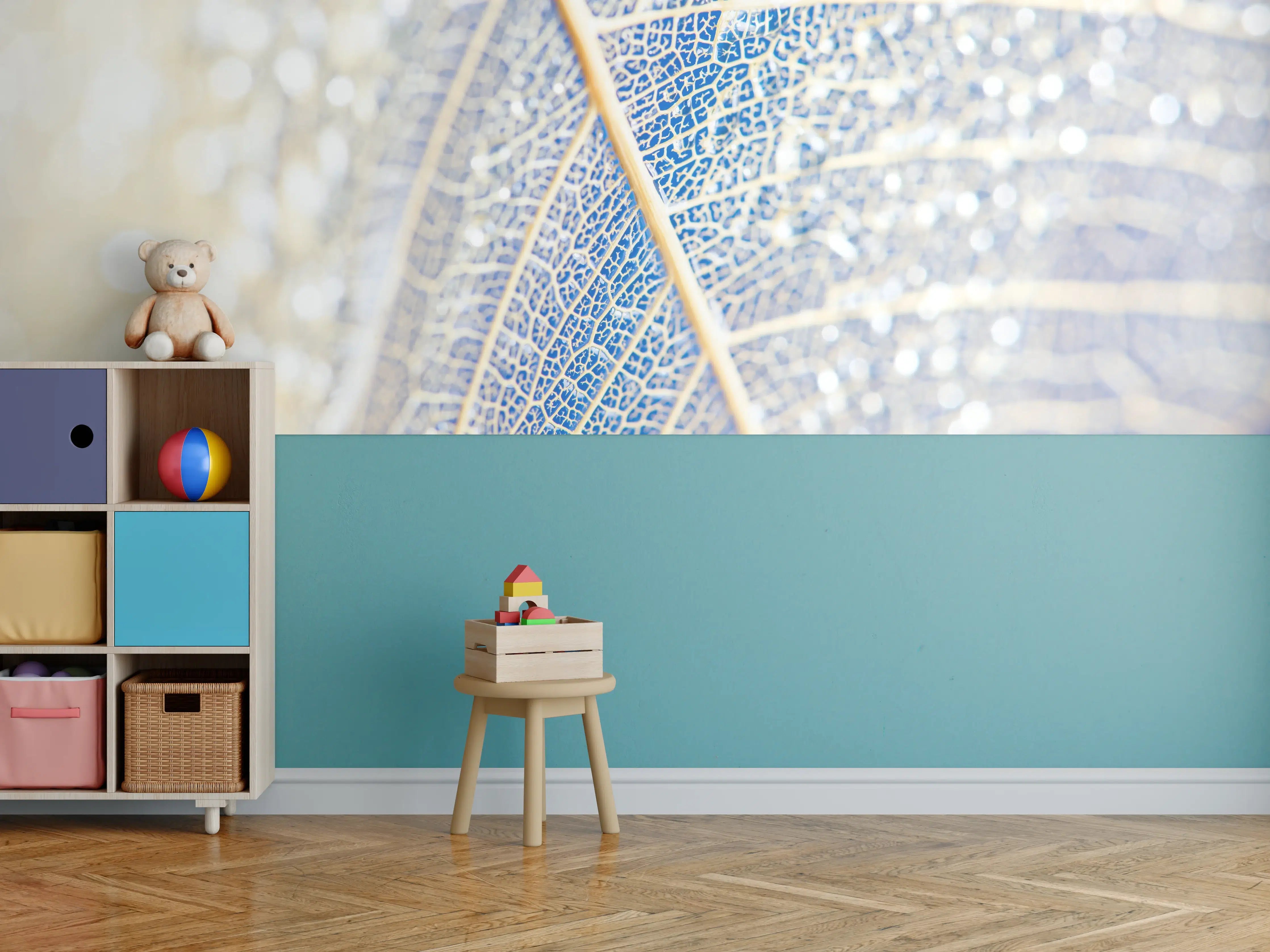 Kinderzimmer Wandgestaltung - Detaillierte Blattstruktur Makro