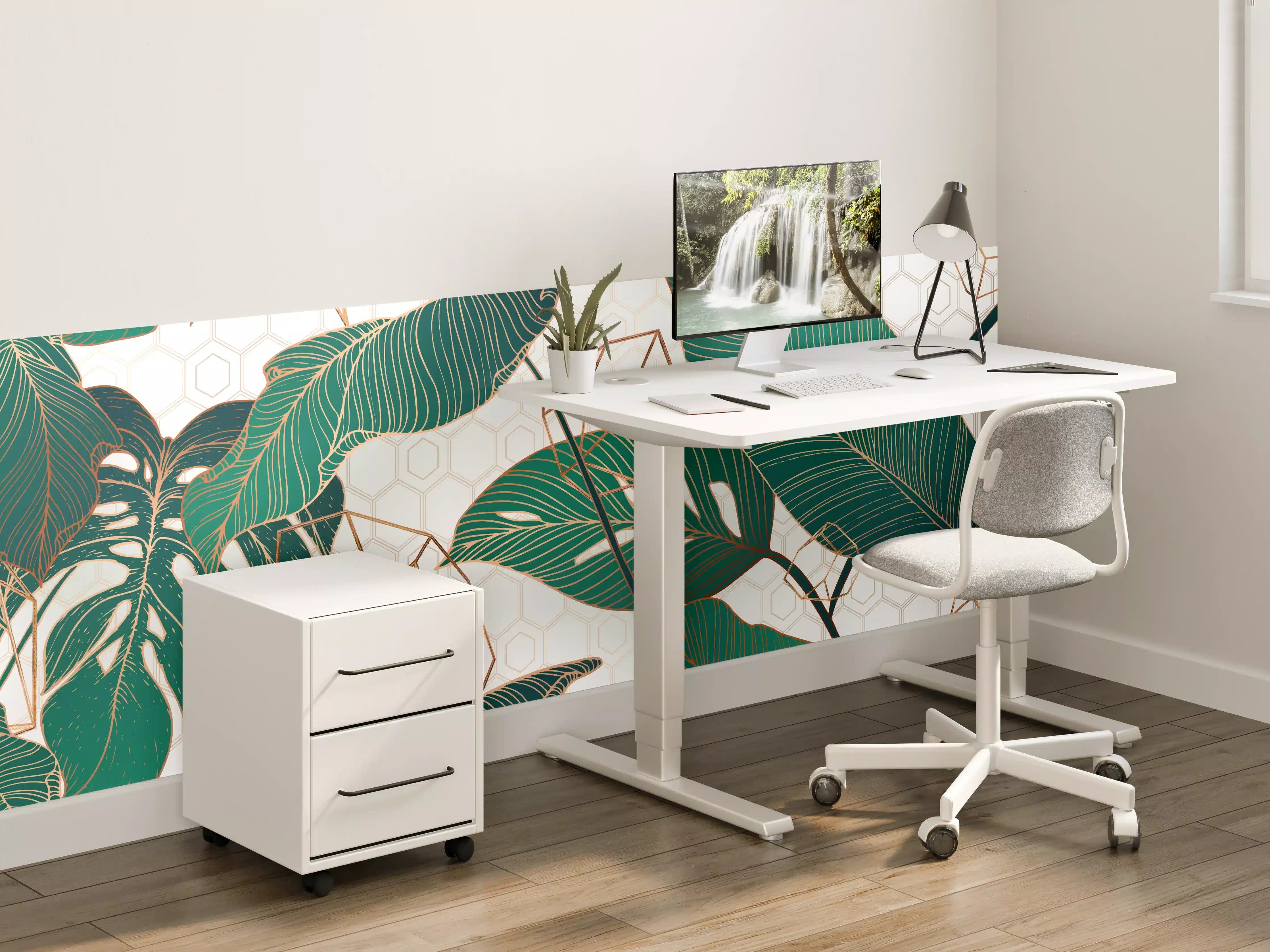 Kinderzimmer Wandgestaltung - Dichte, grüne Blätter und tropische Pflanzen