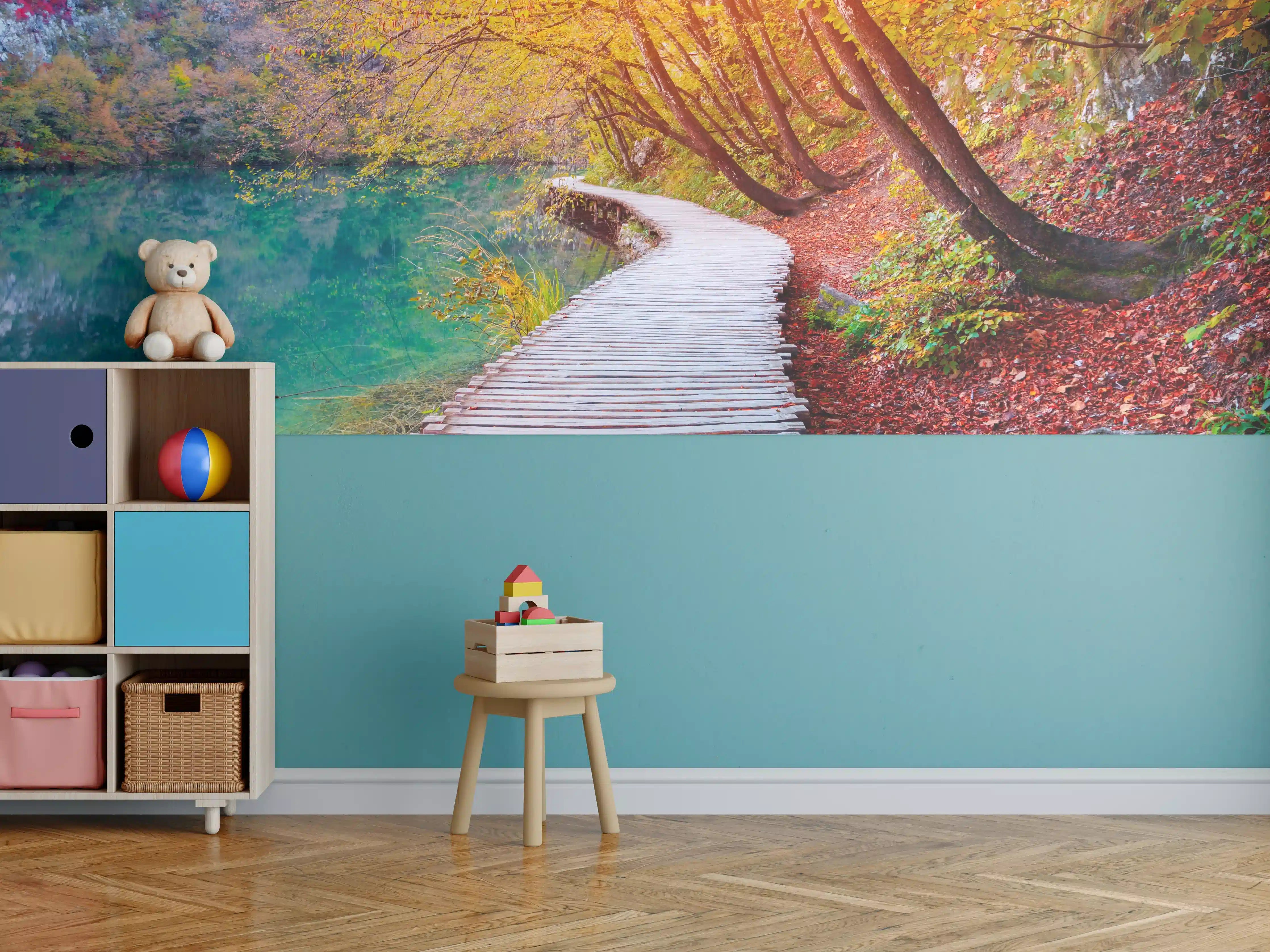 Kinderzimmer Wandgestaltung - Die berühmten Plitvicer Seen im Herbst