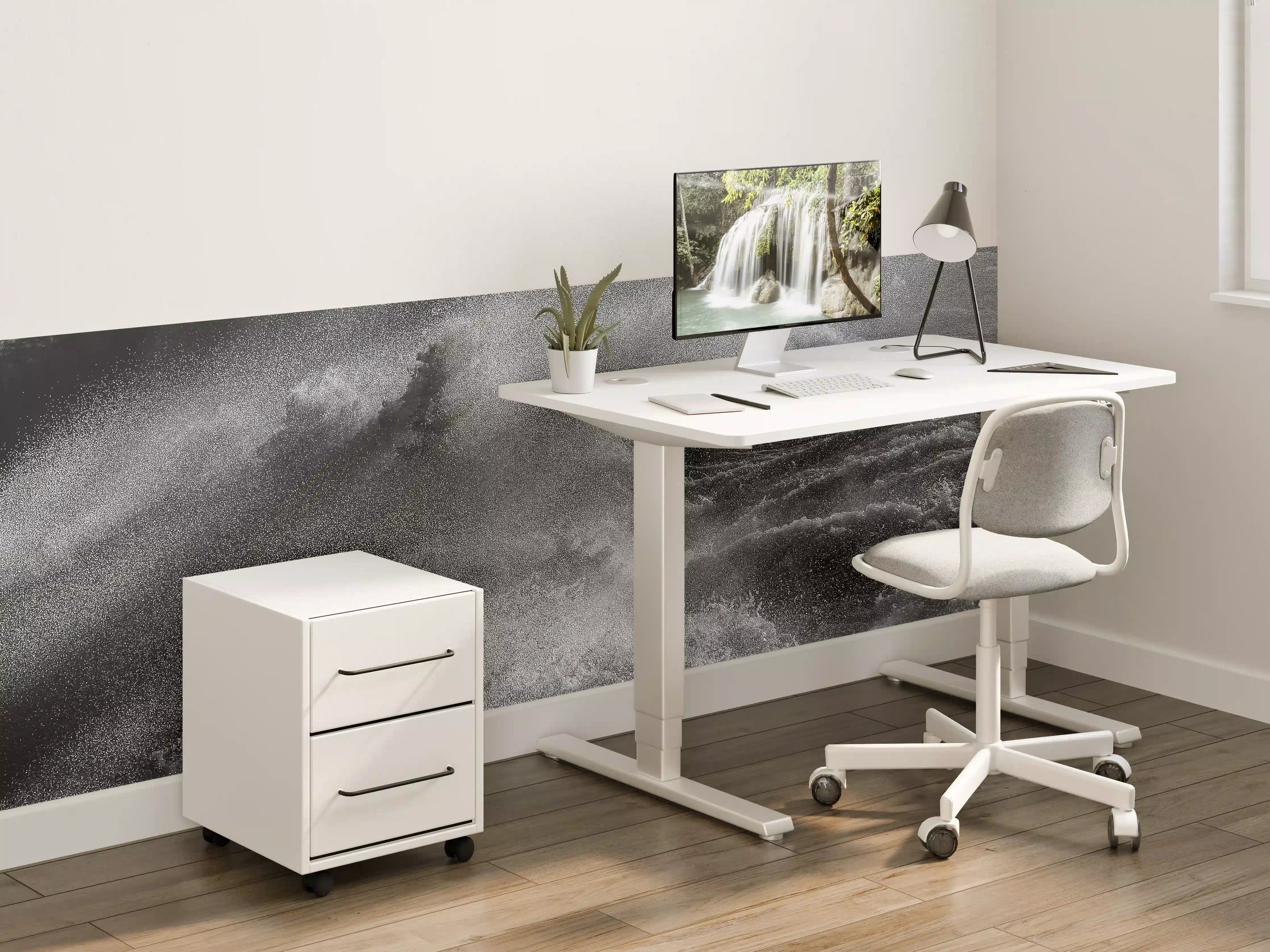 Kinderzimmer Wandgestaltung - Dramatische Meereswellen monochrom