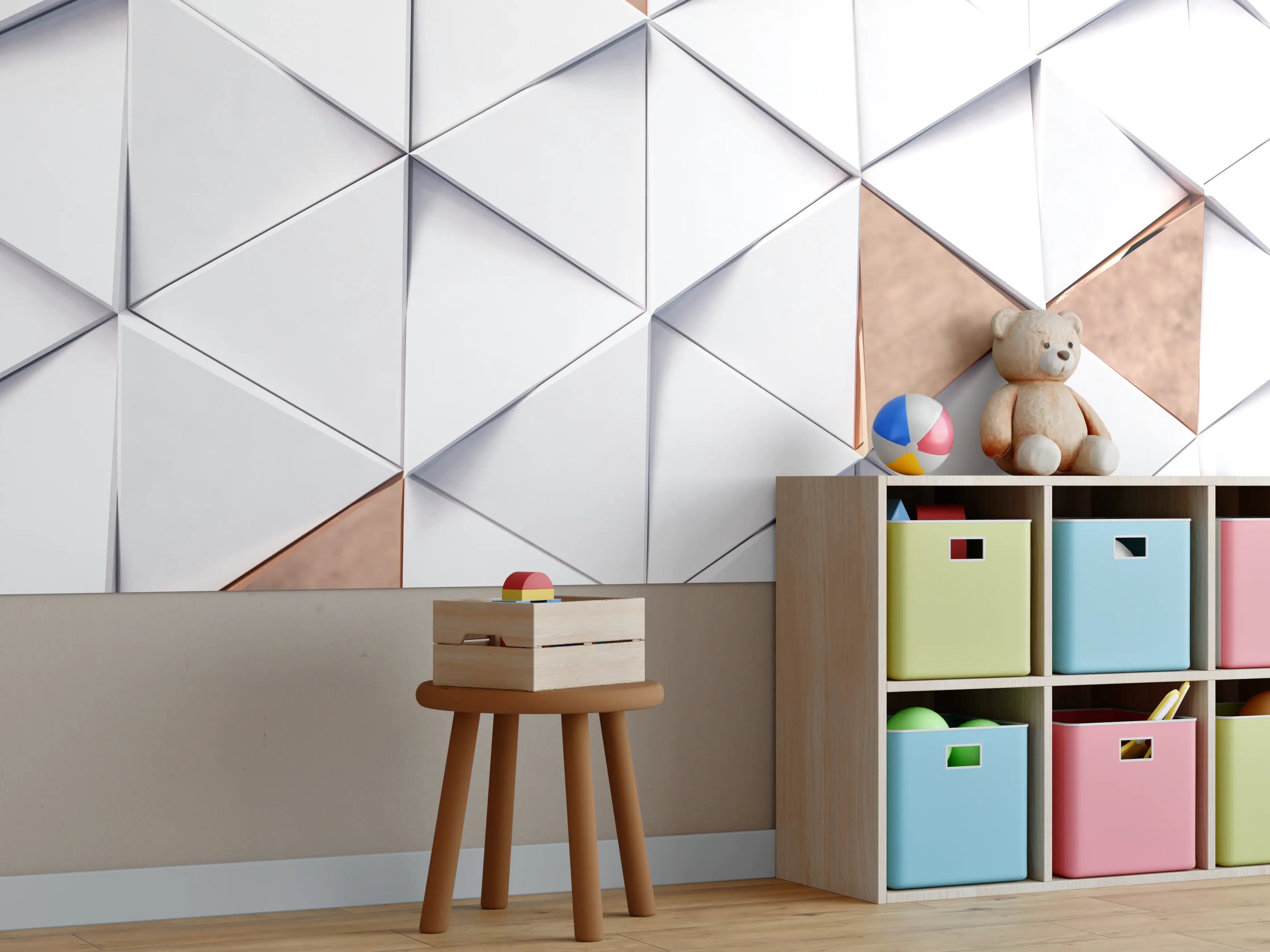 Kinderzimmer Wandgestaltung - Dreieckiger Luxus Hintergrund